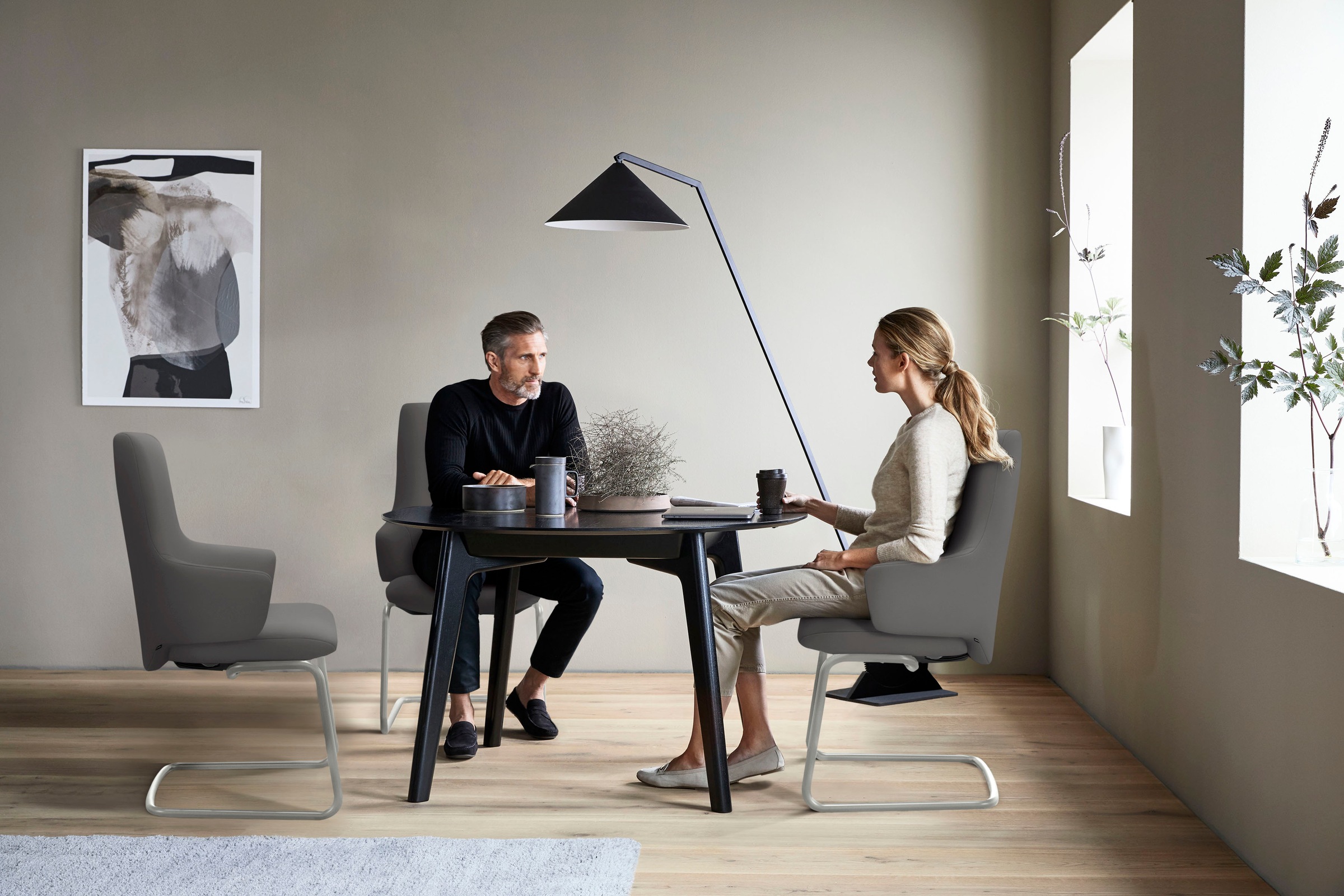 Stressless® Polsterstuhl »Laurel«, Leder PALOMA, High Back mit Armlehne, Größe L, mit Beinen aus Stahl in Chrom matt