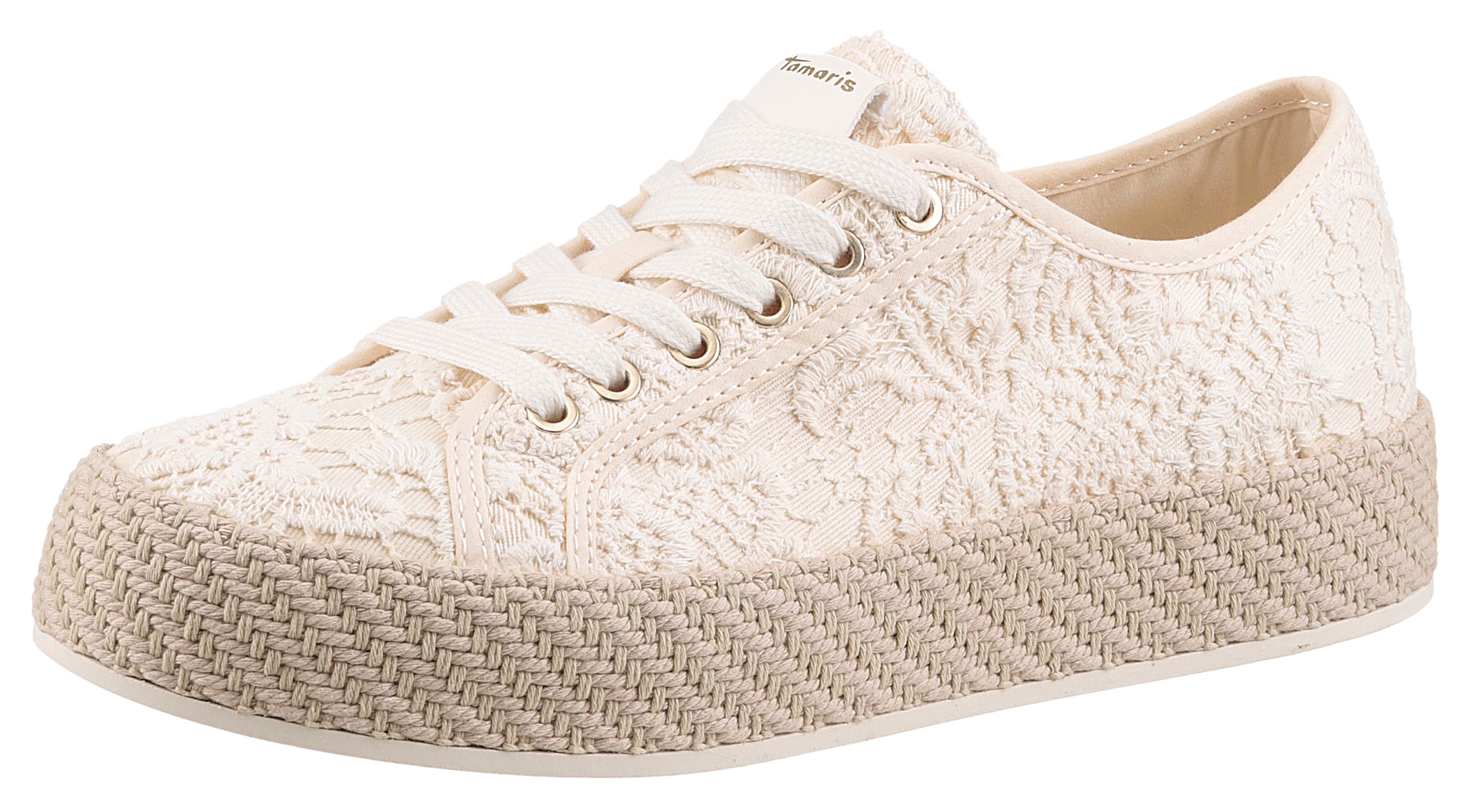 Tamaris Plateausneaker, Freizeitschuh, Halbschuh, Schnürschuh mit Häkelappl günstig online kaufen