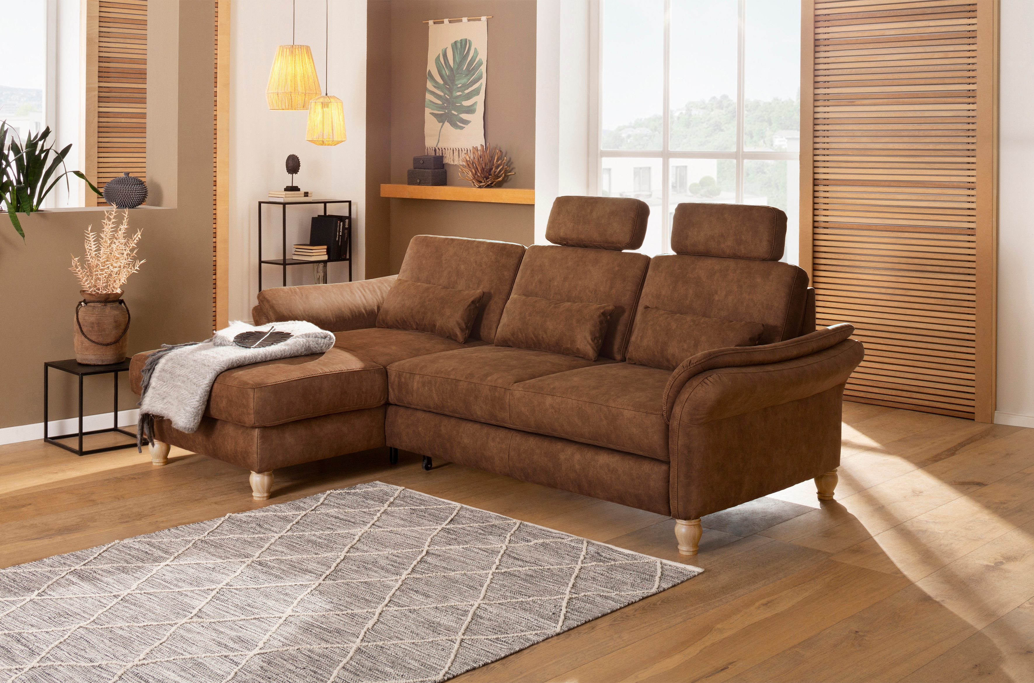 Home affaire Ecksofa "Palace L-Form" incl. Sitztiefenverstellung, wahlweise mit Schlaffunktion und Stauraum