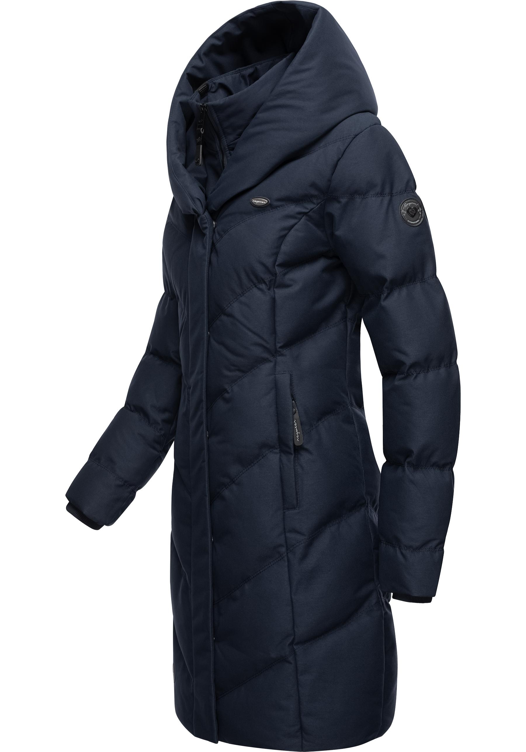 Ragwear Steppmantel »Natalka Melange«, wasserdichter Damen Wintermantel mit gefütterter Kapuze