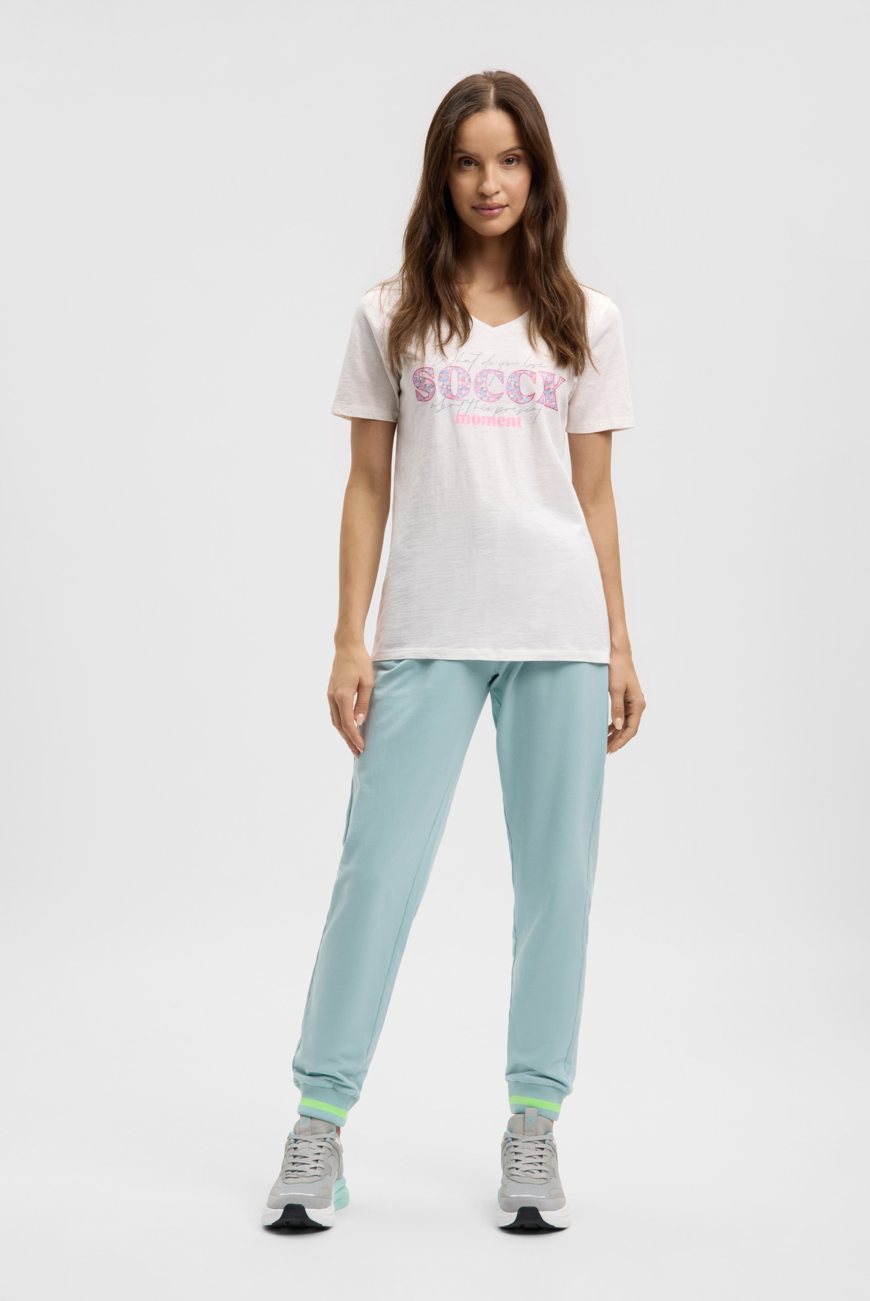 SOCCX V-Shirt aus Baumwolle