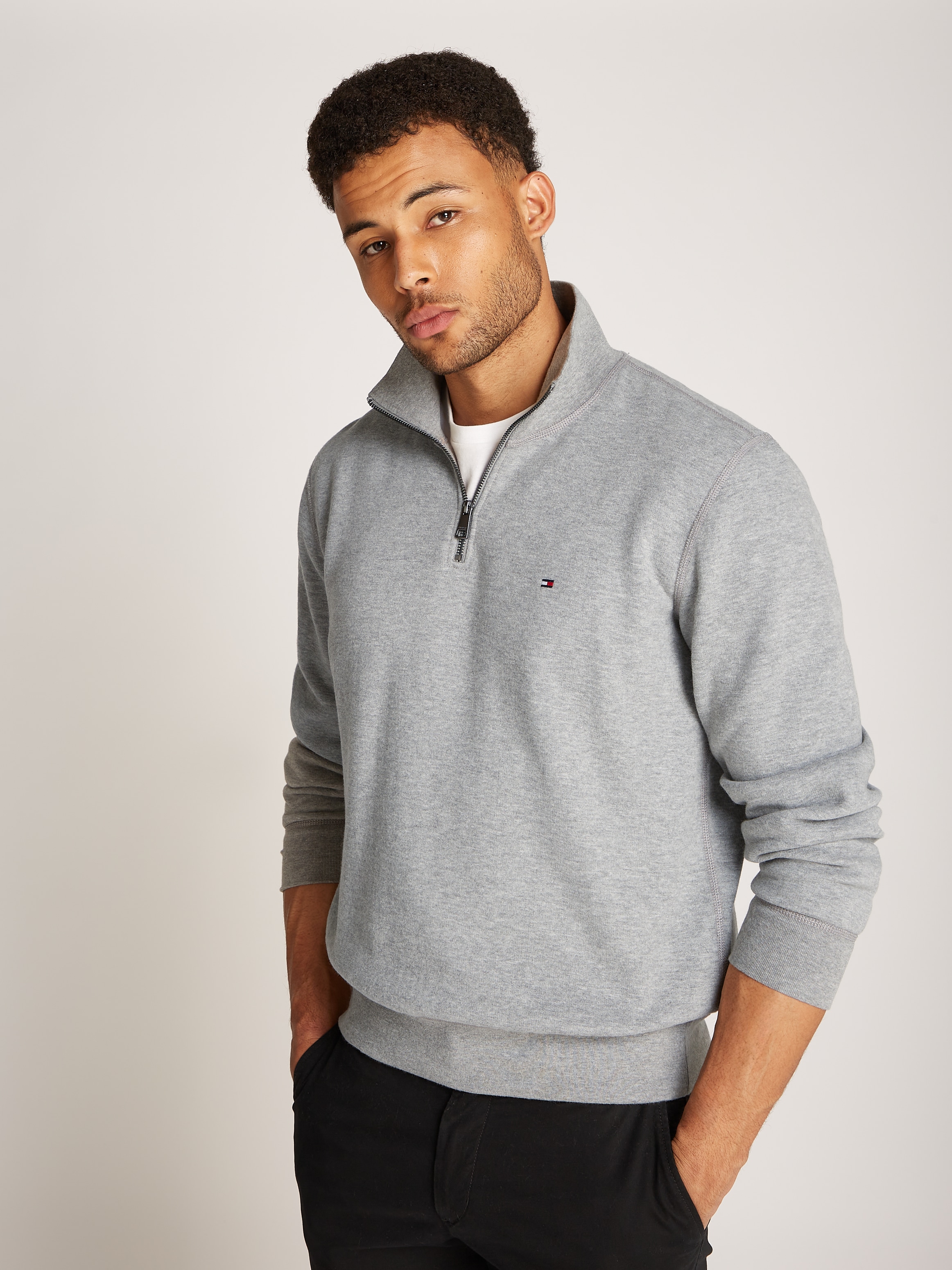 Tommy Hilfiger "ESSENTIAL FLEECE 1/4 ZIP", mit Stehkragen günstig online kaufen