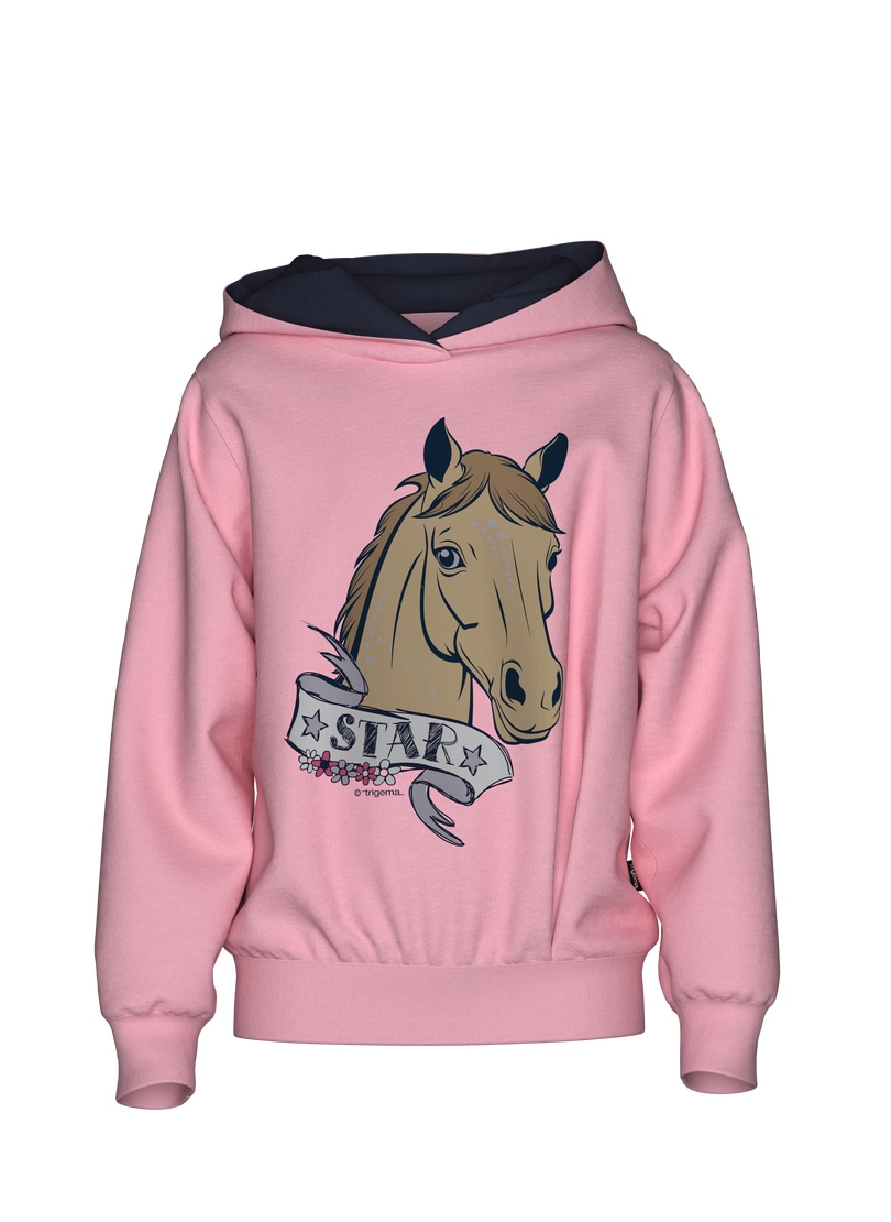 Trigema Kapuzensweatshirt »TRIGEMA Hoodie mit großem Pferde-Printmotiv«
