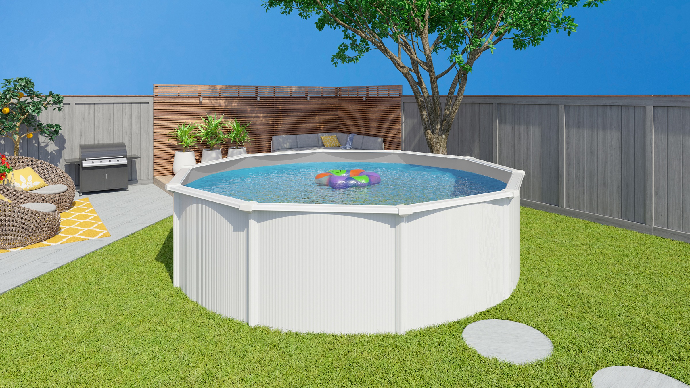 KWAD Rundpool "Green line Evolution" 3,6x1,32 weiß Folie in blau, sand oder günstig online kaufen