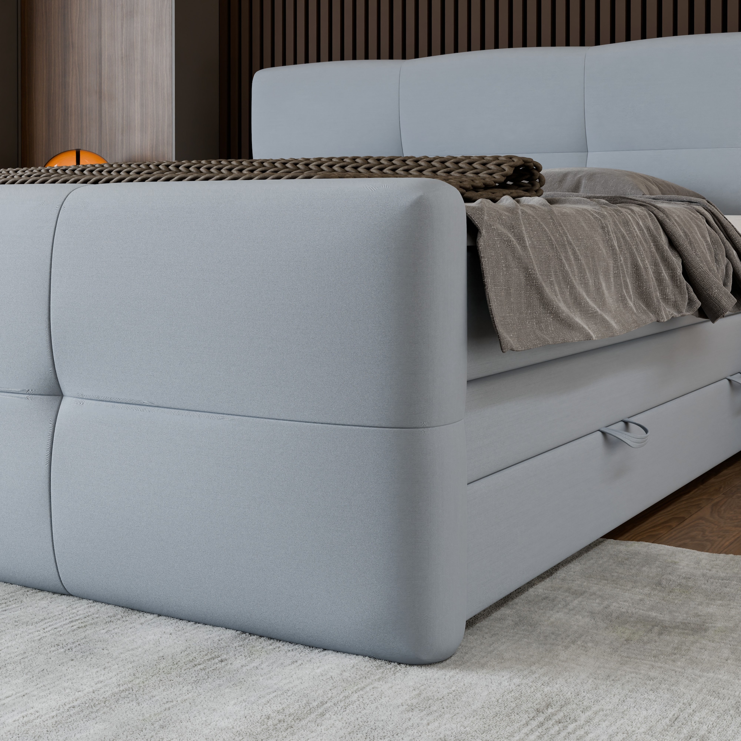 FORTE Boxspringbett »STAR erhältlich in den Breiten 140cm, 160cm & 180cm, inkl. Bettkasten« inkl. Fußteil, erhältlich in verschiedenen Farben