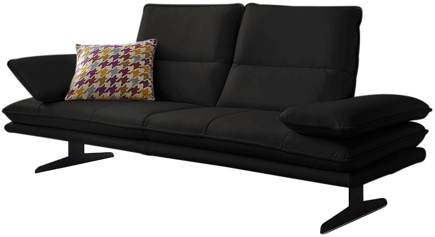 2,5-Sitzer W.SCHILLIG, B:236cm H:94cm T:96cm, schwarz, Longlife Xtra-Leder Z59: Glattleder mit modischer Prägung. Hautstärke 0, 9 - 1, 1 mm, Sofas,