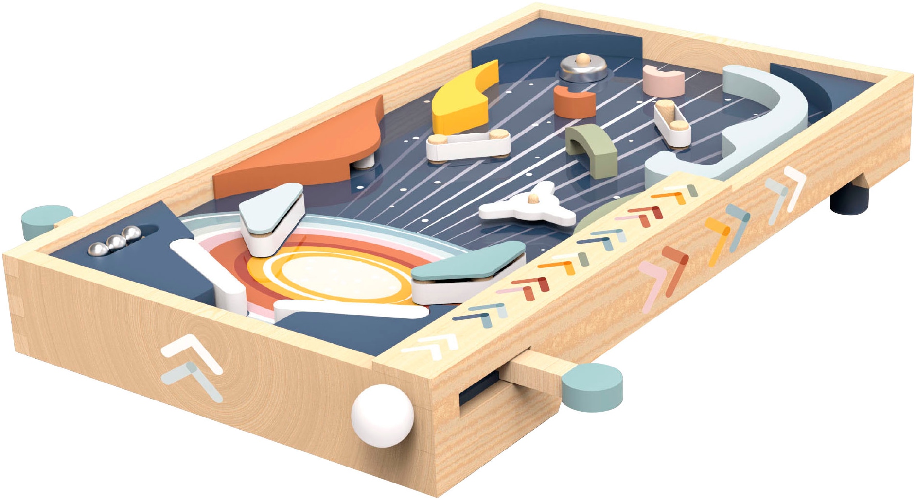 SPEEDY MONKEY Jungen Spiel "Flipper", bunt, Holz, B:44,5cm H:8,5cm T:55,5cm, Spiele, FSC - schützt Wald