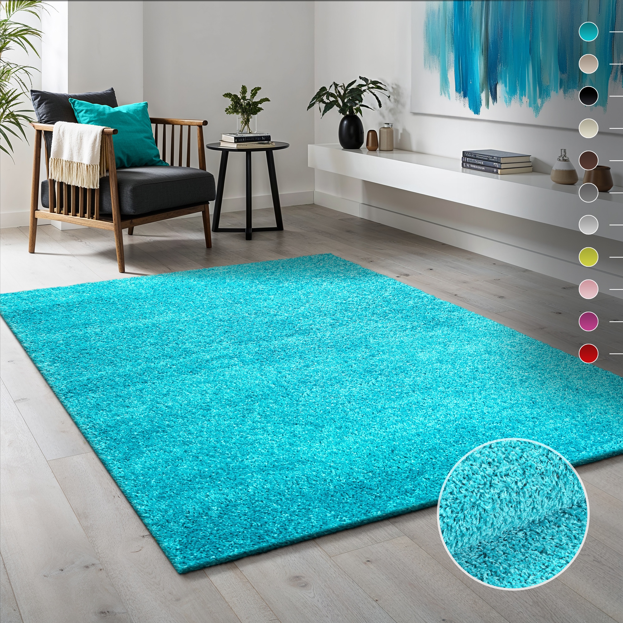 Sanat Hochflor-Teppich "LOCA, auch als Läufer und in Rund" rechteckig 30 mm Höhe Wohnzimmer, Langflor, Shaggy, Schlafzimmer