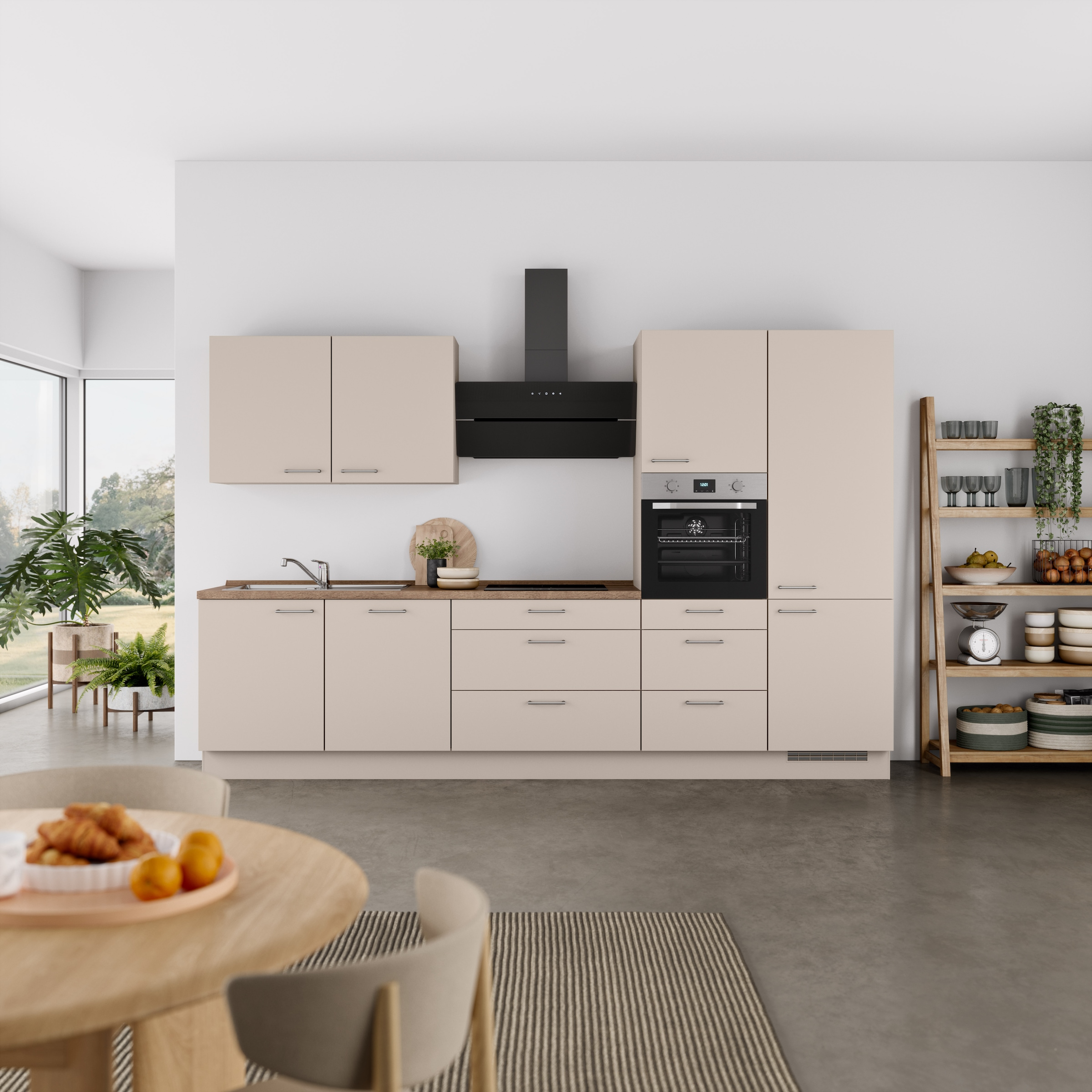nobilia® Küchenzeile »"Laser II"«, vormontiert, Ausrichtung wählbar, Breite 330 cm, wahlw. mit E-Geräten