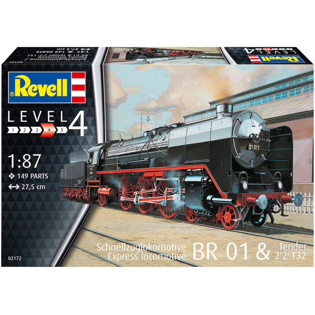 Revell® Modellbausatz »H0 Schnellzuglokomotive BR01 & Tender 2'2' T32«, 1:87