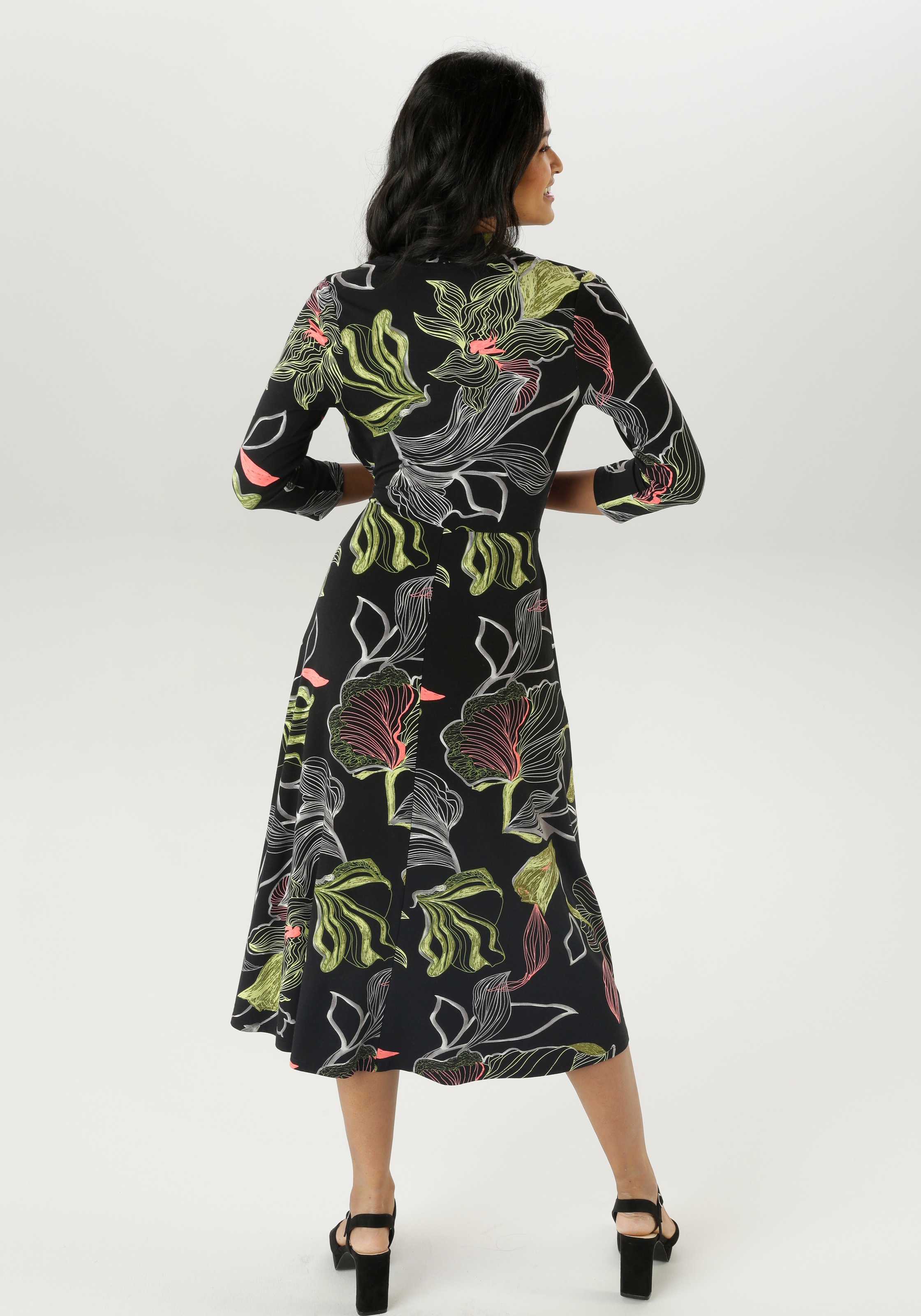Thumbnail - Aniston SELECTED Jerseykleid, mit V-Ausschnitt in Wickeloptik und Bindedetail