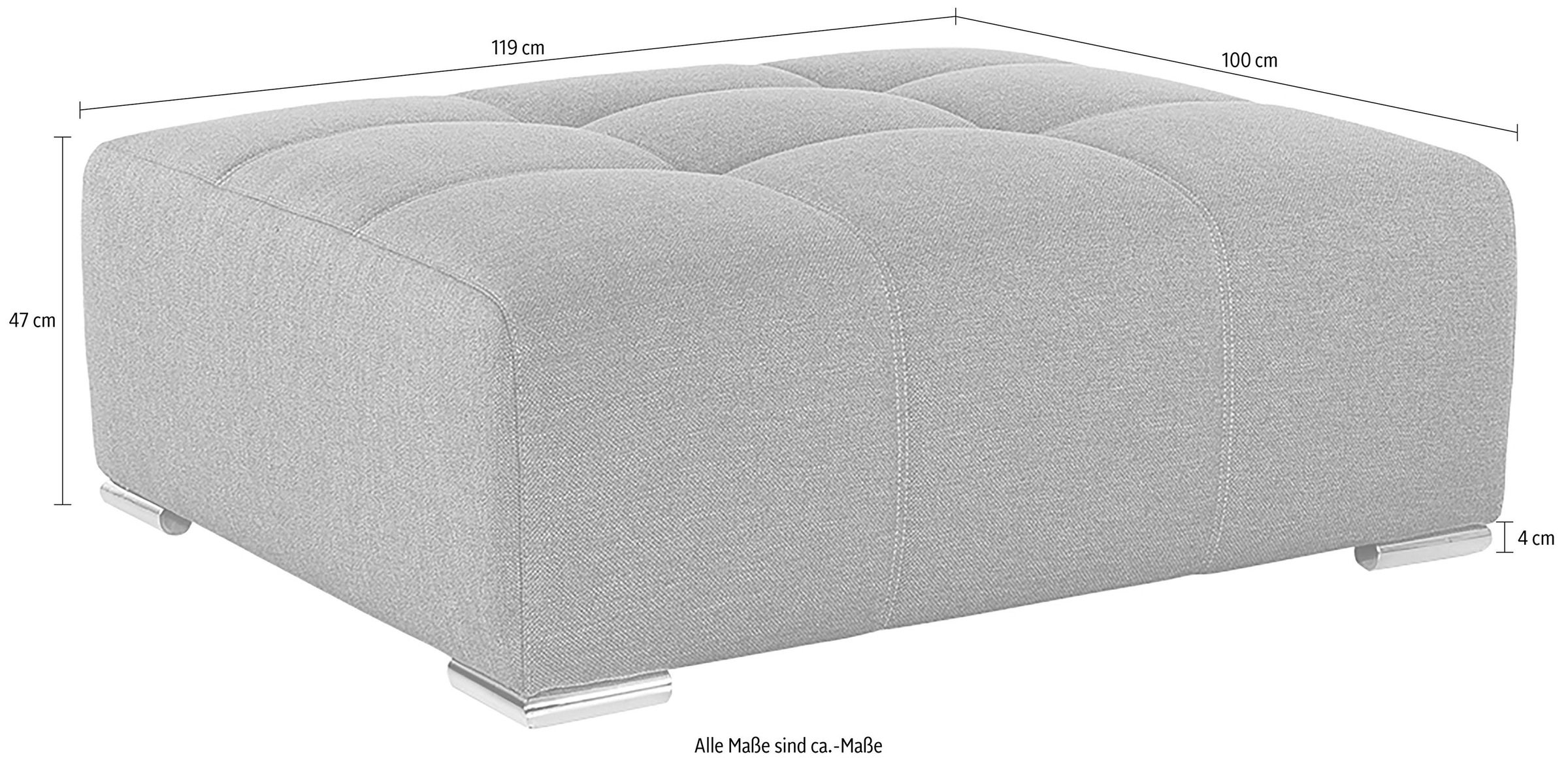 Jockenhofe Gruppe Salerno Ottoman Blue 119cm 2