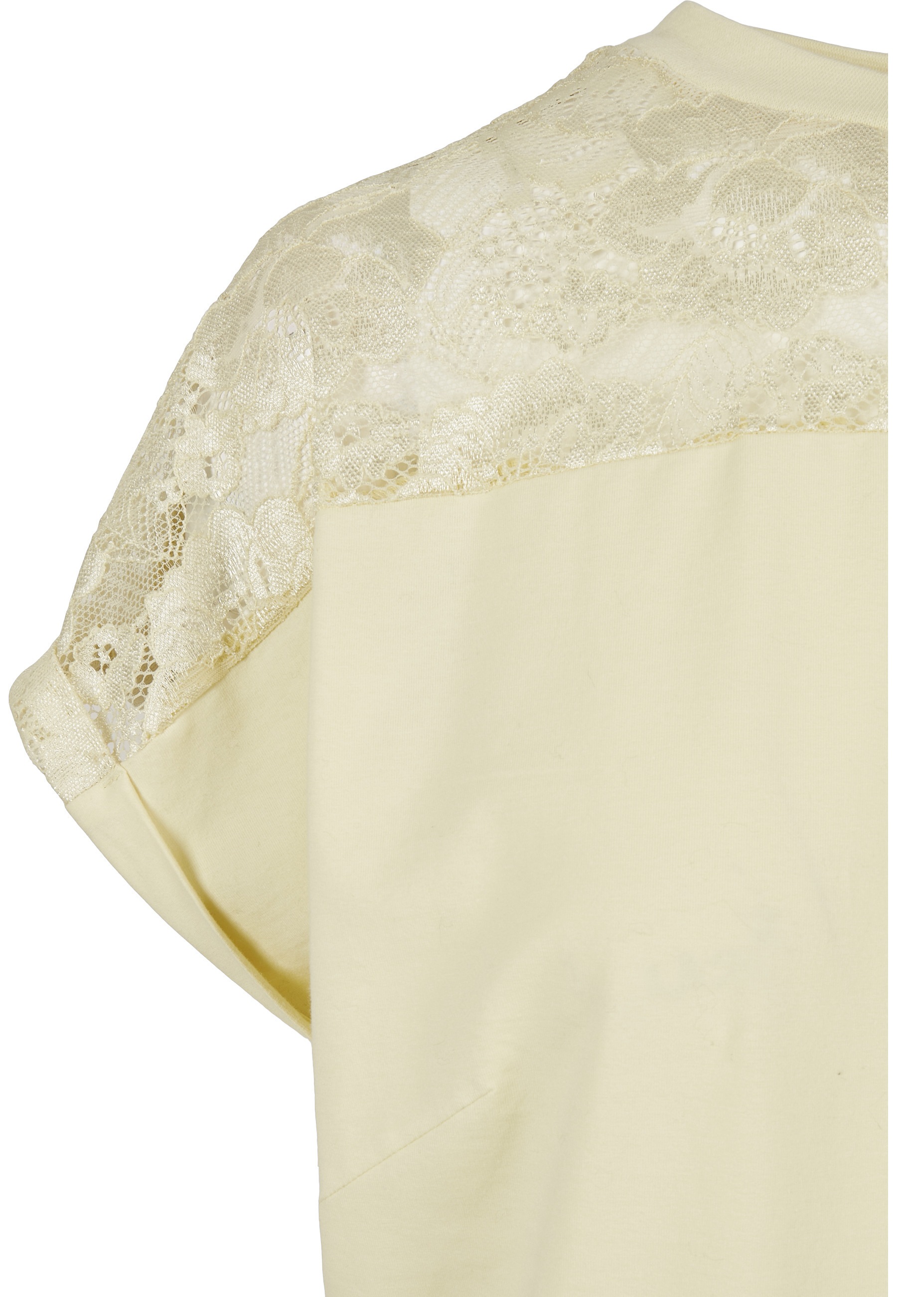 Urban Classics Robe Courte à Manches Courtes Lace Soft Yellow S Femme 3