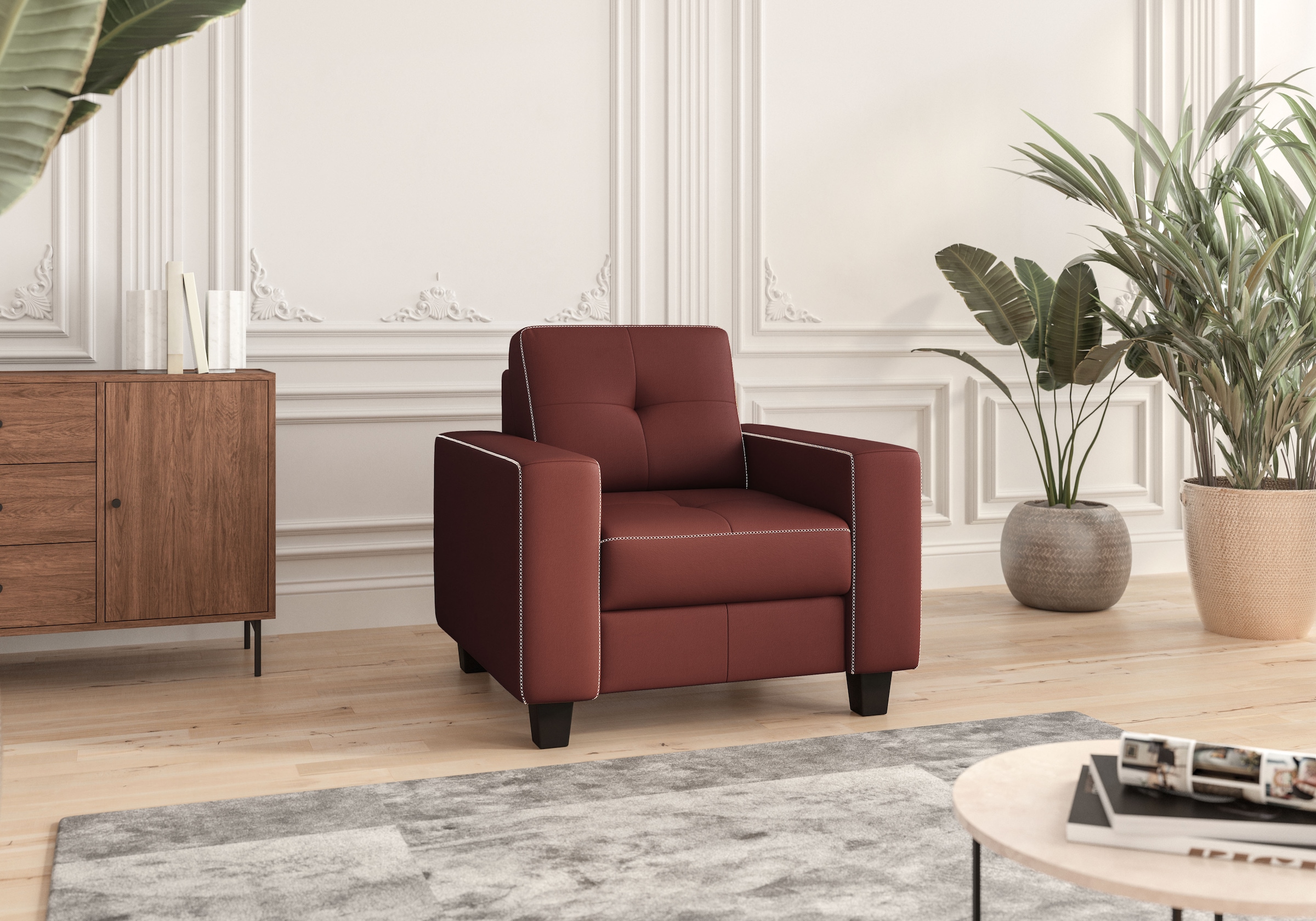 OTTO home Sessel »Varese« Kreuznaht in beige