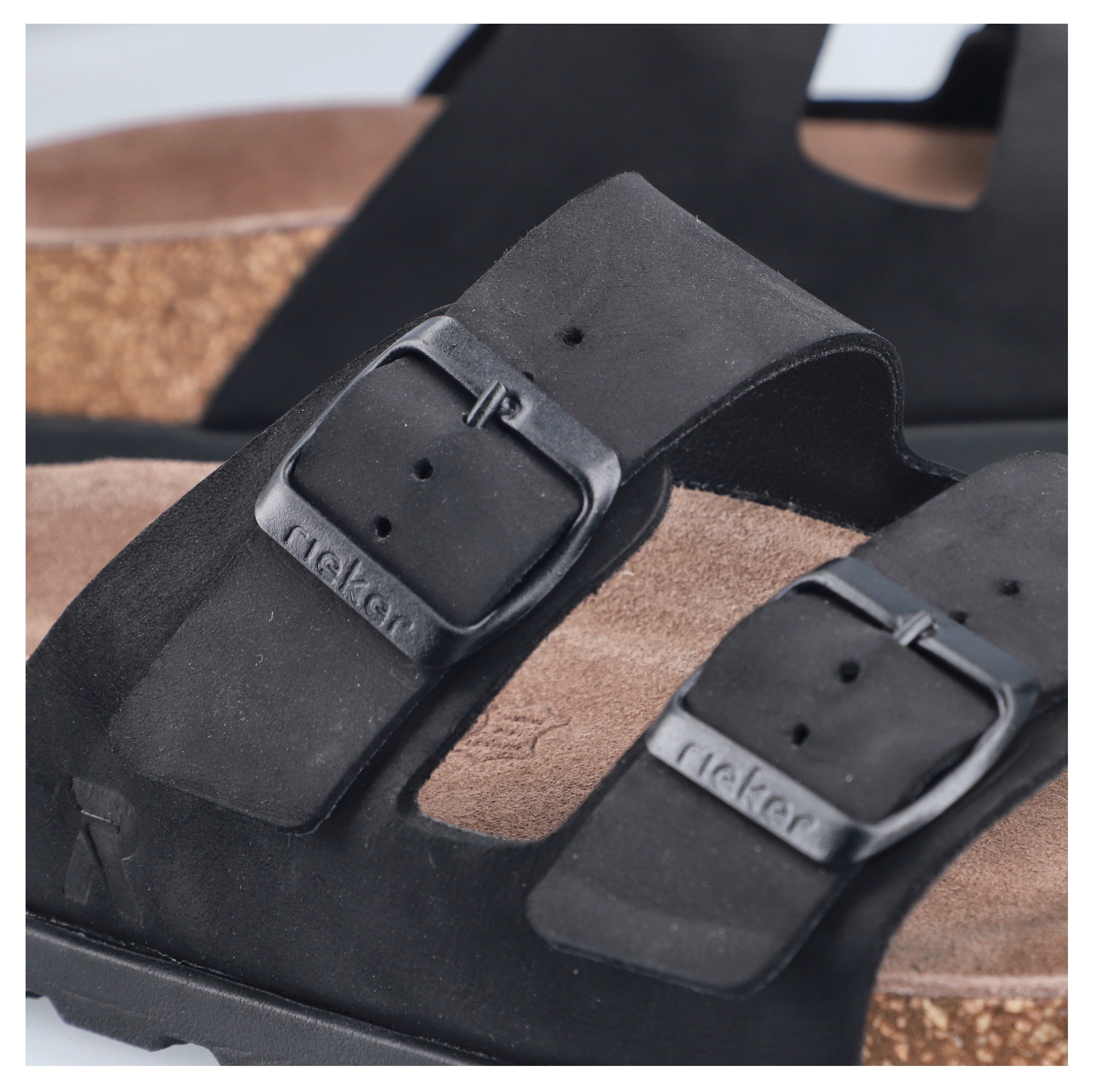 Rieker Pantolette  Hausschuh, Sommerschuh, Strandschuh, Zweischnaller mit Softfußbett