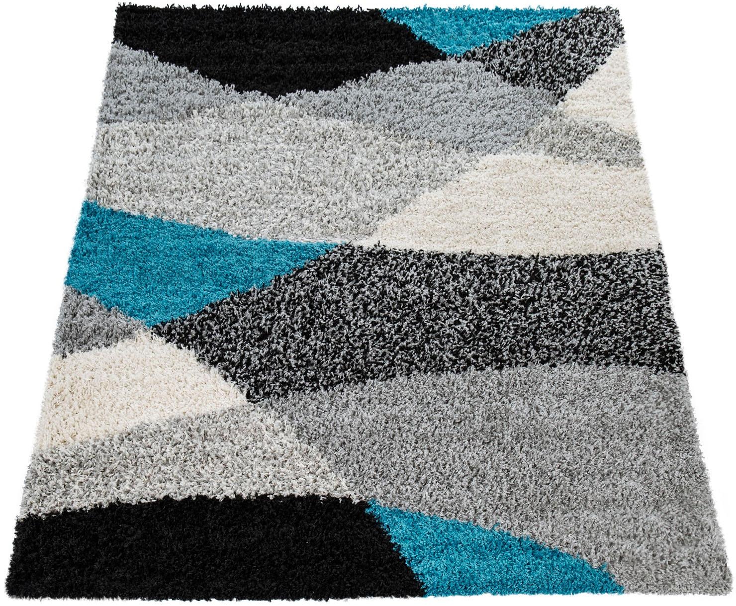 Paco Home Hochflor-Teppich »Mango 308«, rechteckig, 34 mm Höhe, weicher Shaggy, modernes Design, ideal im Wohnzimmer & Schlafzimmer