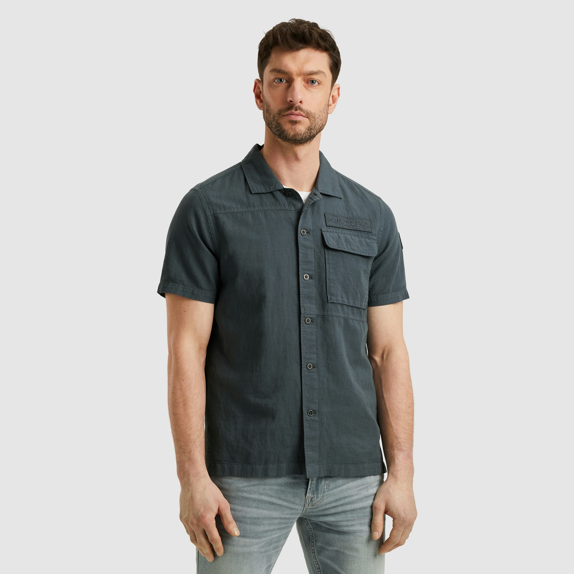 PME LEGEND Kurzarmhemd "Short Sleeve Shirt Ctn linen", mit Leinenstruktur günstig online kaufen