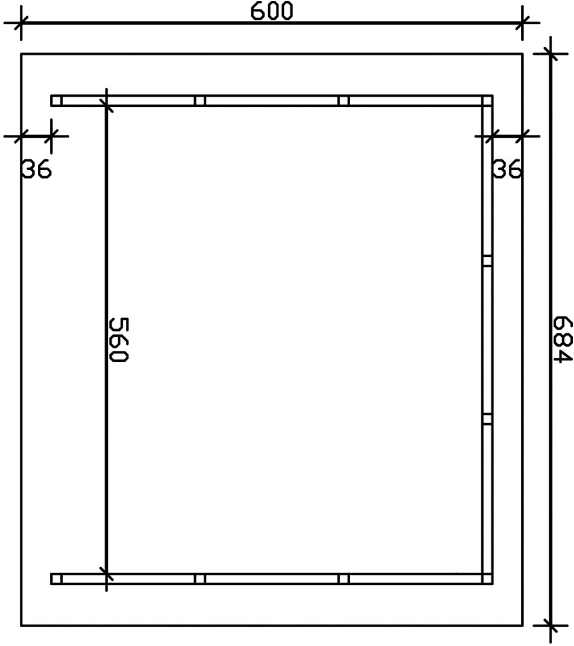 Skanholz Doppelcarport »Schwarzwald«, KVH-Fichte, 560 cm, Natur, mit Rückwand, mit Dachschalung