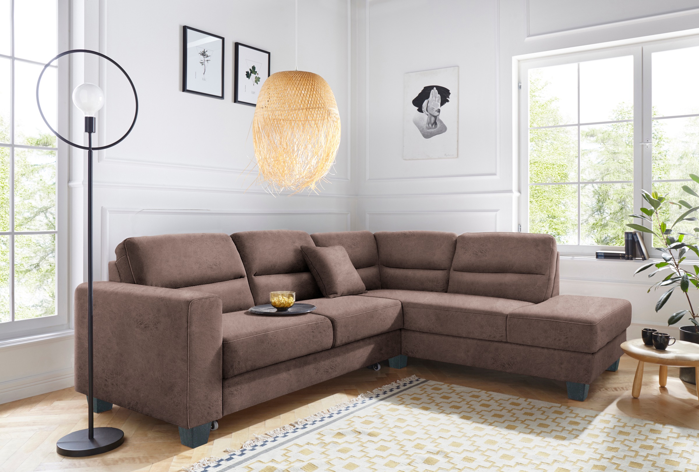 TRENDMANUFAKTUR Ecksofa »Chamber, L-Form«, inklusive einer Kopfstütze, wahlweise mit Schlaffunktion