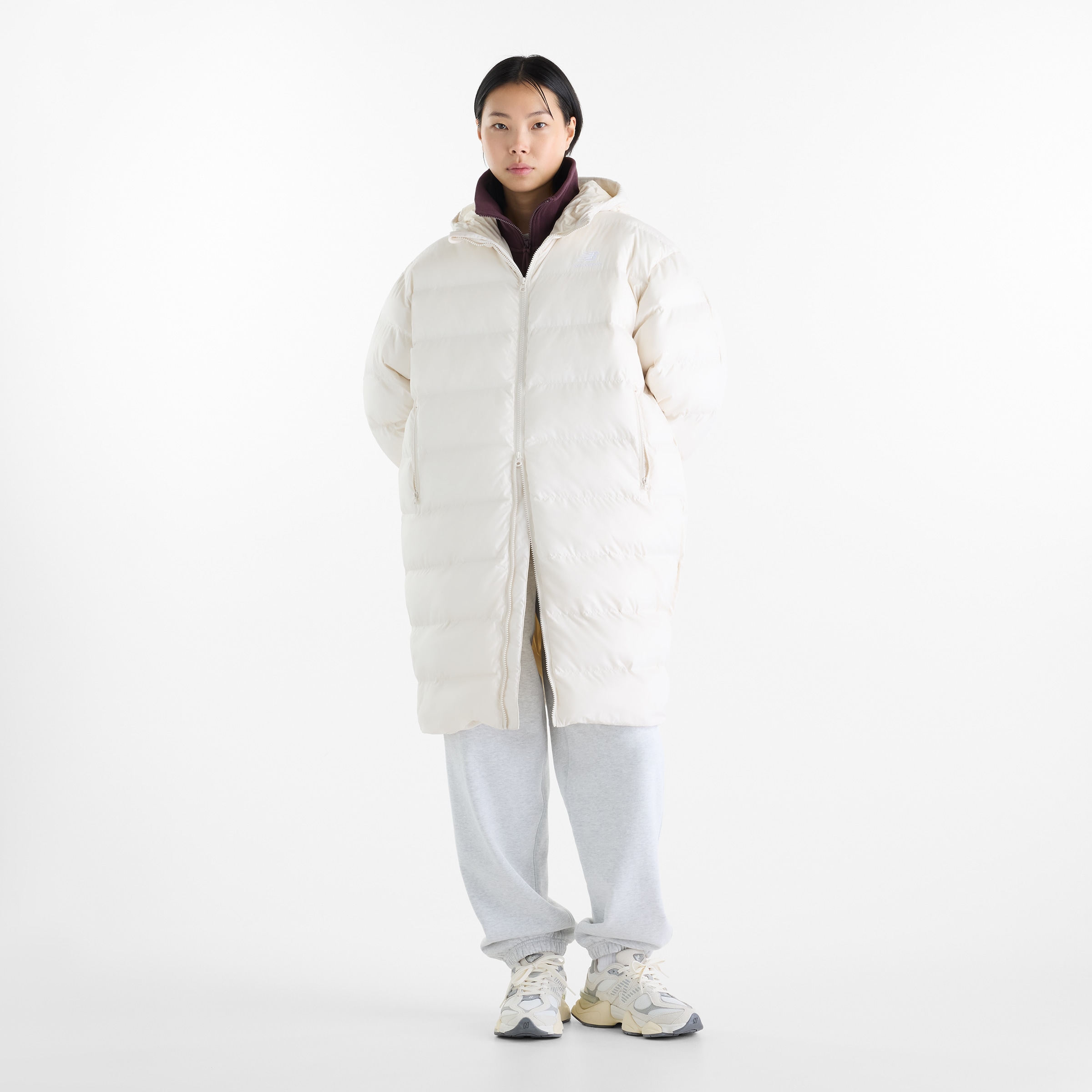 New Balance Steppjacke "BOSTON LONG PUFFER JACKET" mit markantem Steppdesign, für Sportmode und Freizeit geeignet