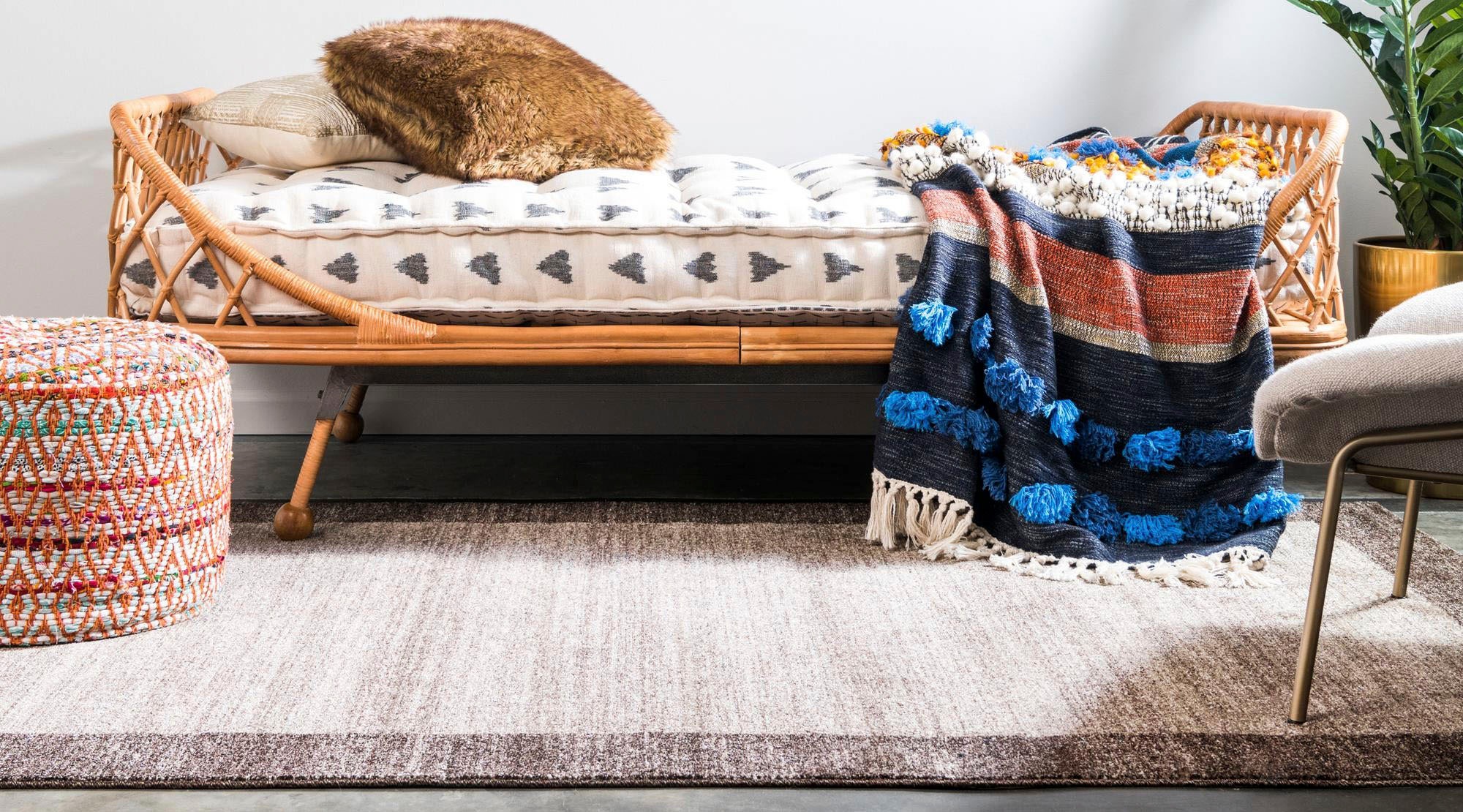 Myflair Möbel & Accessoires Teppich »Good Times, LAGERRÄUMUNG!«, rechteckig, 13 mm Höhe, Kurzflor, gewebt, melierte Optik, mit Bordüre