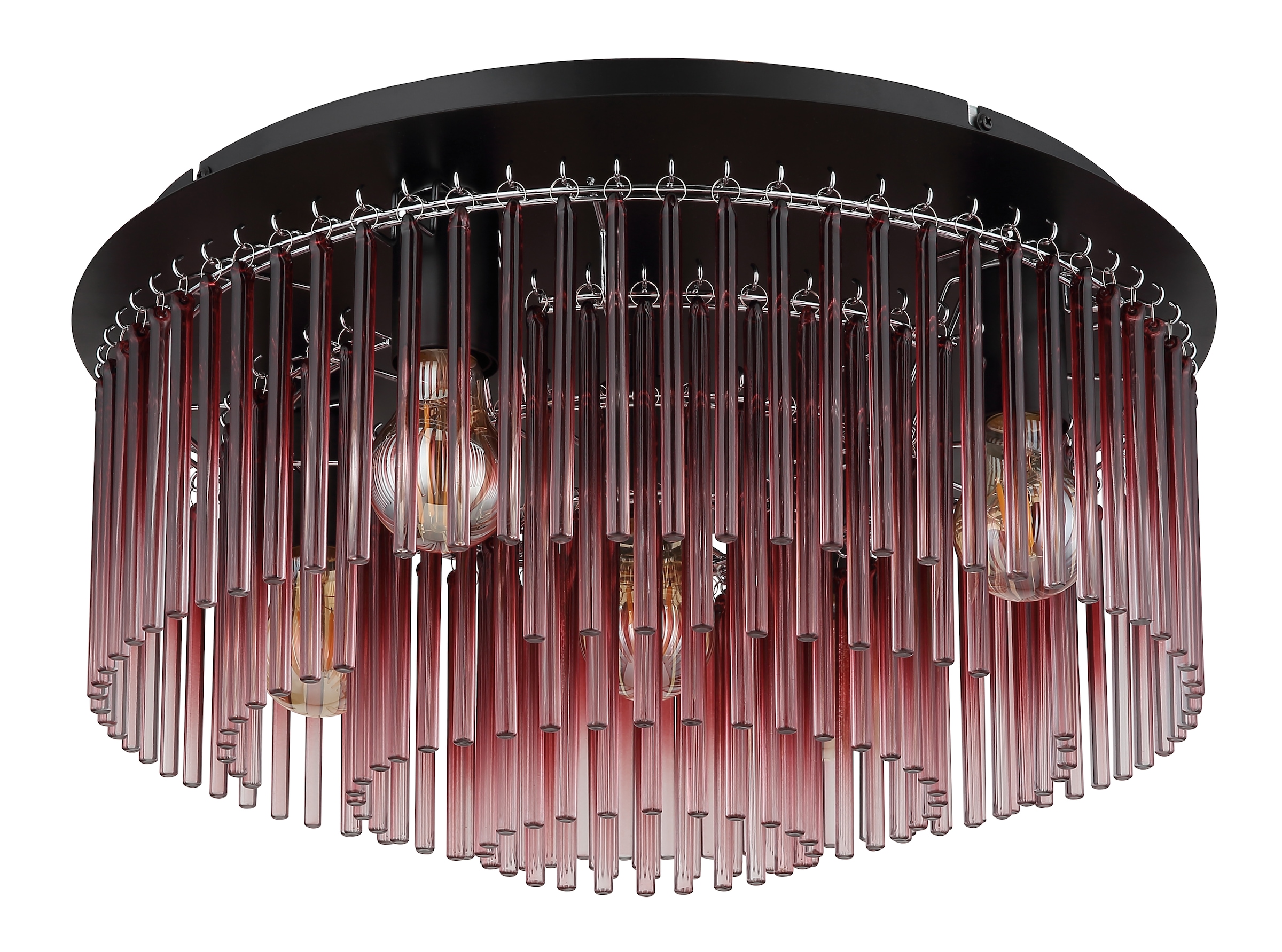GLOBO LIGHTING Deckenleuchte »GORLEY«, Leuchtmittel E27 | ohne Leuchtmittel, Deckenleuchte/Glasstäbe/Glas brombeerfarben/Wohnzimmer/Esszimmer