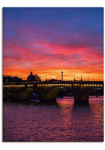 Leinwandbild »Brücke Pont Neuf im Sonnenuntergang«, Paris, (1 St.)