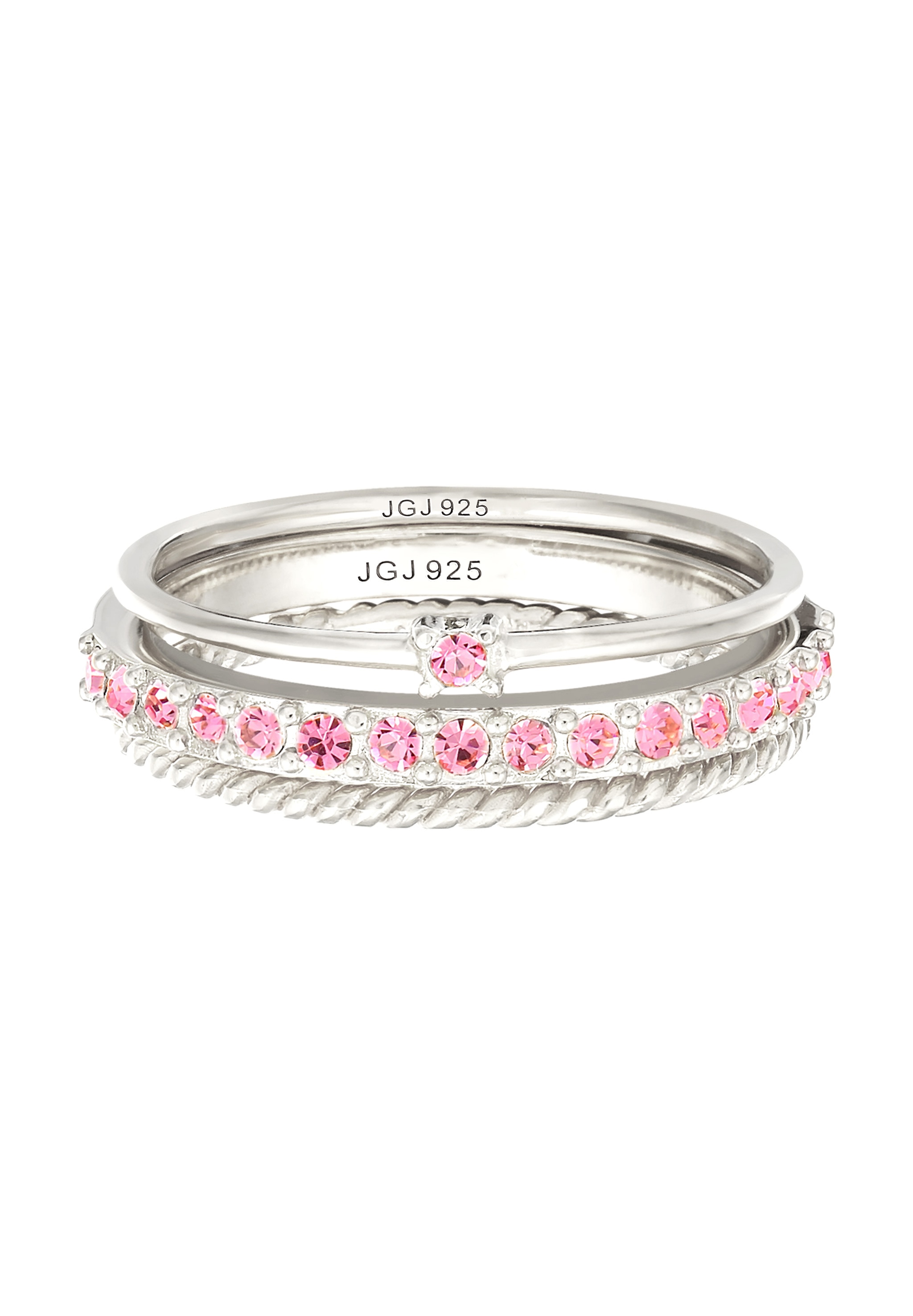 Elli Ring-Set »Ring Set mit Swarovski®Kristallen Rose 925 Sterling Silber vergoldet«
