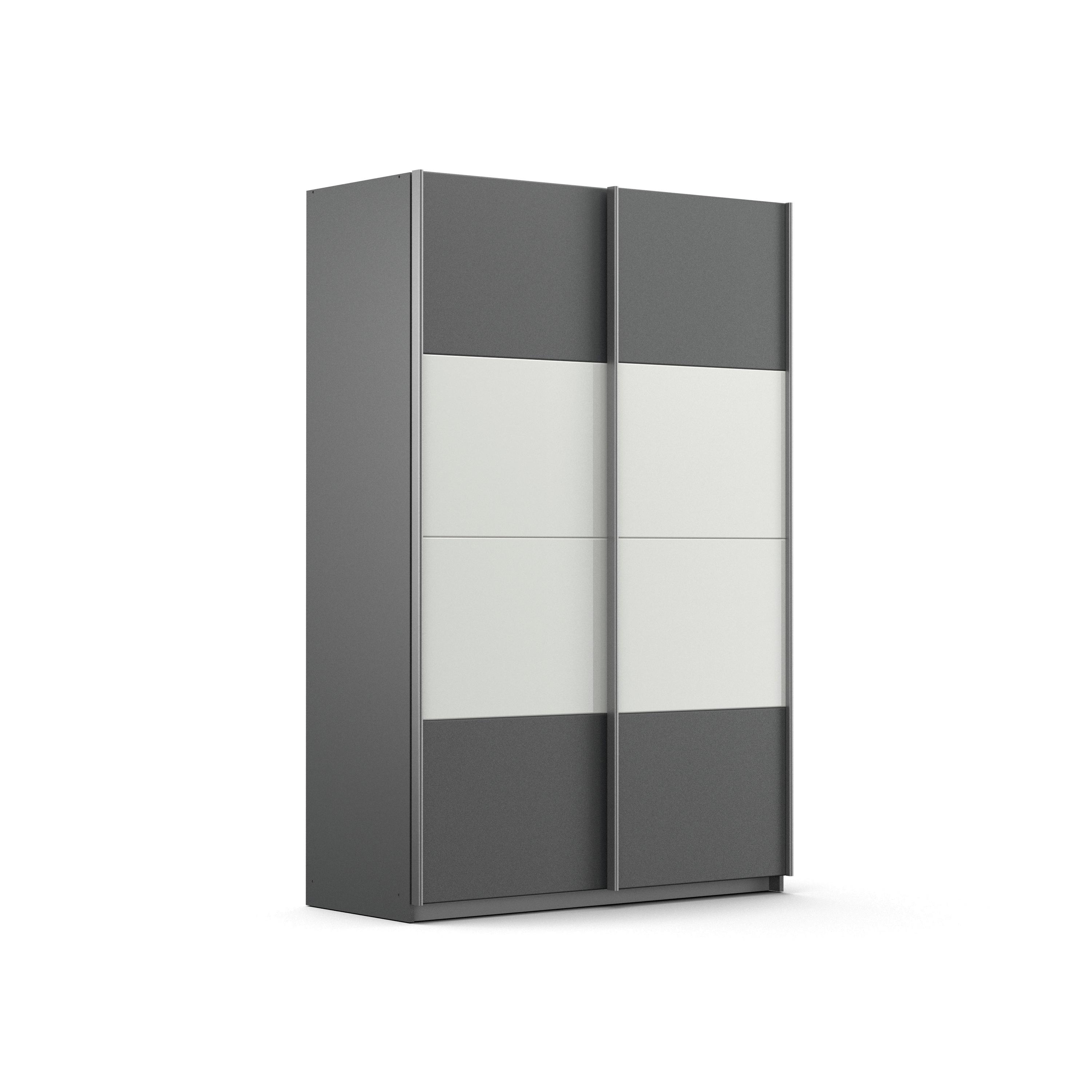 rauch Schwebetürenschrank "Quadra Schlafzimmerschrank in vielen Breiten" Kleiderschrank Garderobenschrank Schrank mit Glaselementen