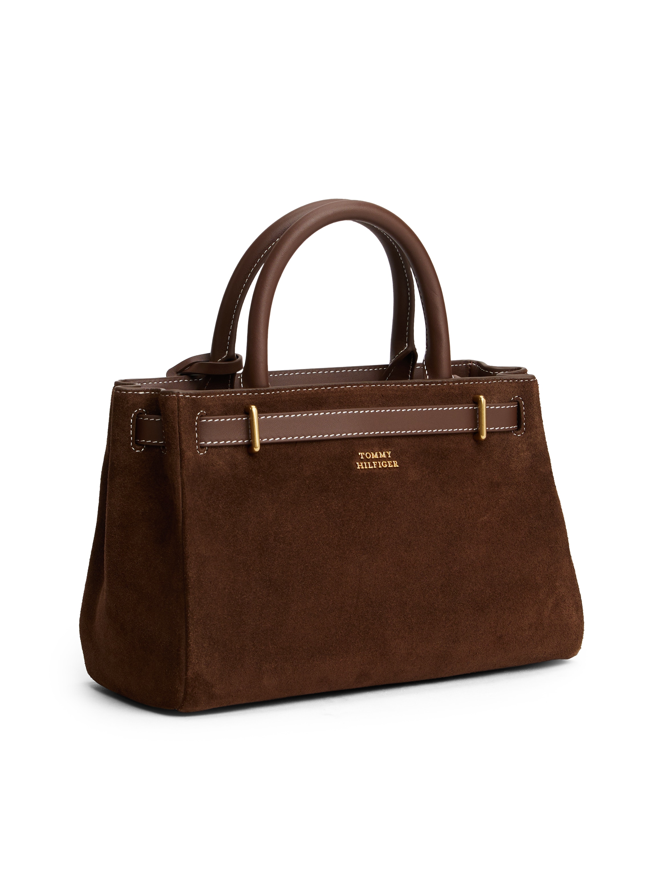 Tommy Hilfiger Tragetasche »AMERICAN ICON MINI TOTE SUEDE LE«, Damen Handtasche, Umhängetasche mit Zierschnallen und Zierschloß