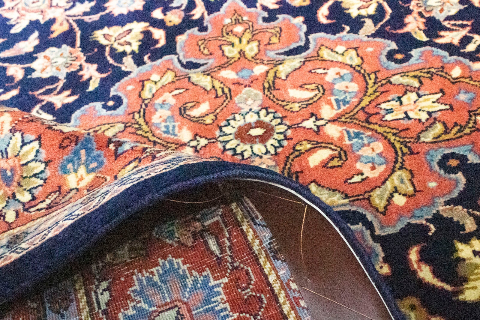 morgenland Wollteppich »Keshan Teppich handgeknüpft dunkelblau«, rechteckig