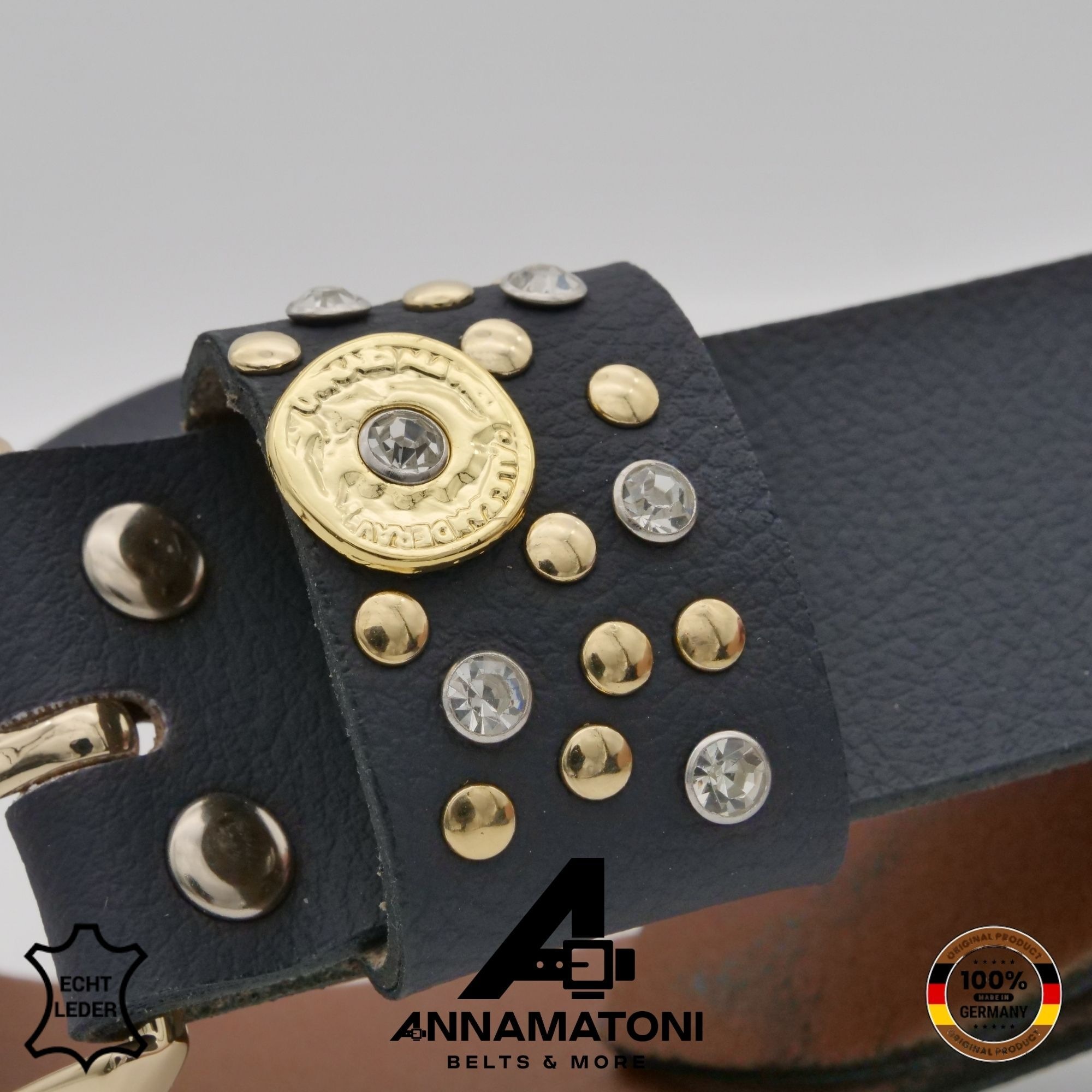 AnnaMatoni Ledergürtel »AnnaMatoni AnnaMatoni Damen Ledergürtel mit goldfarbener«