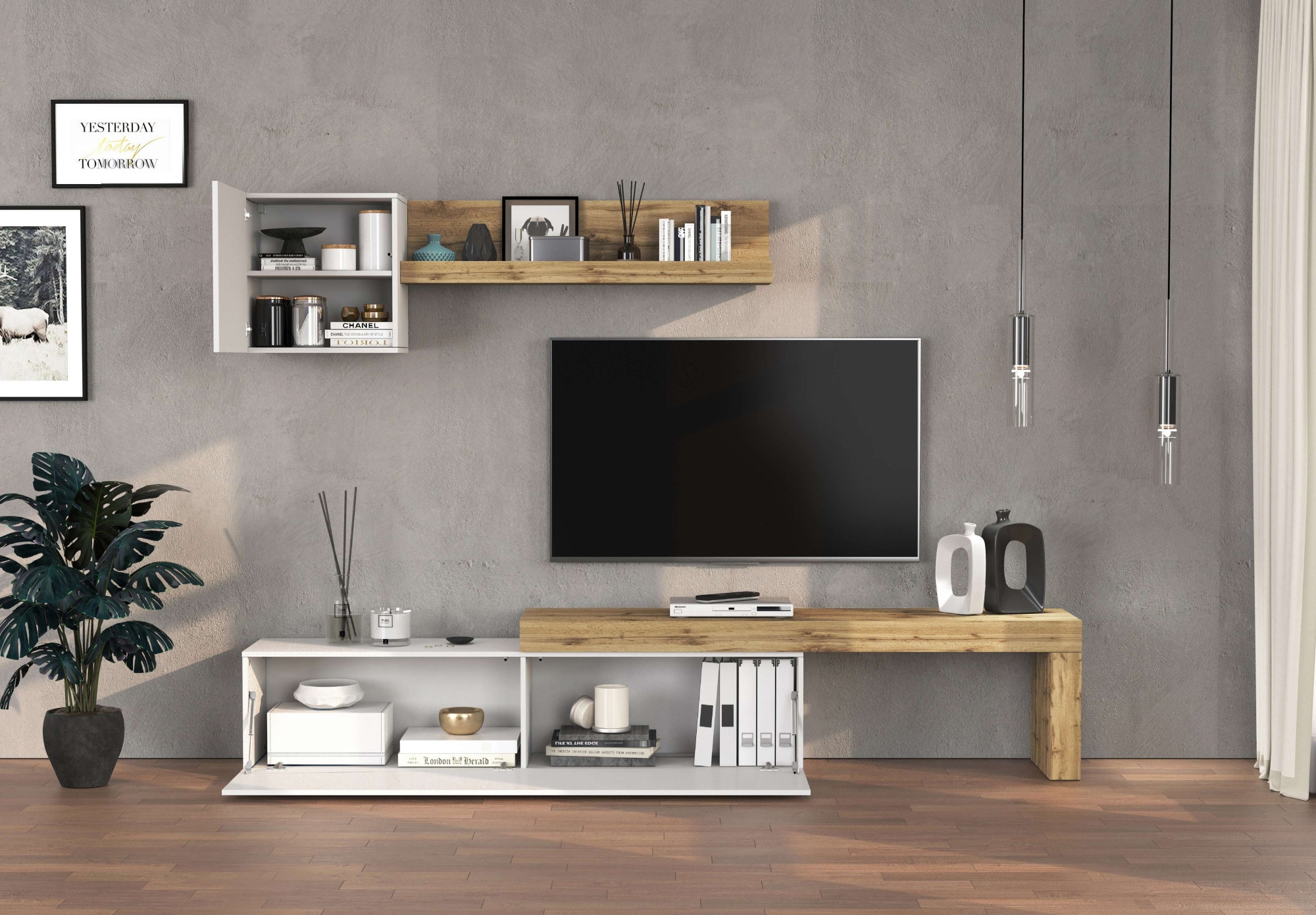 INOSIGN TV-Wand »Chronos TV-Set, Wohnwand – Elemente frei platzierbar, Made in Italy« Set, 3-er set, 3 Stk. tlg.