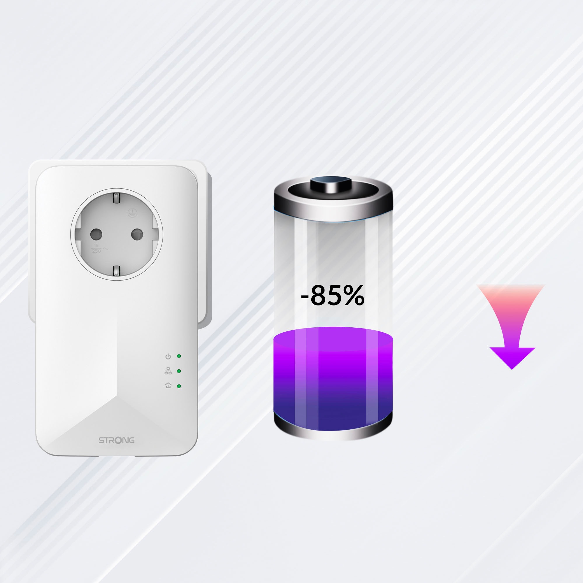 Strong Reichweitenverstärker »Powerline 1000 Mbit/s Set (2 Einheiten)«, (2 St.)