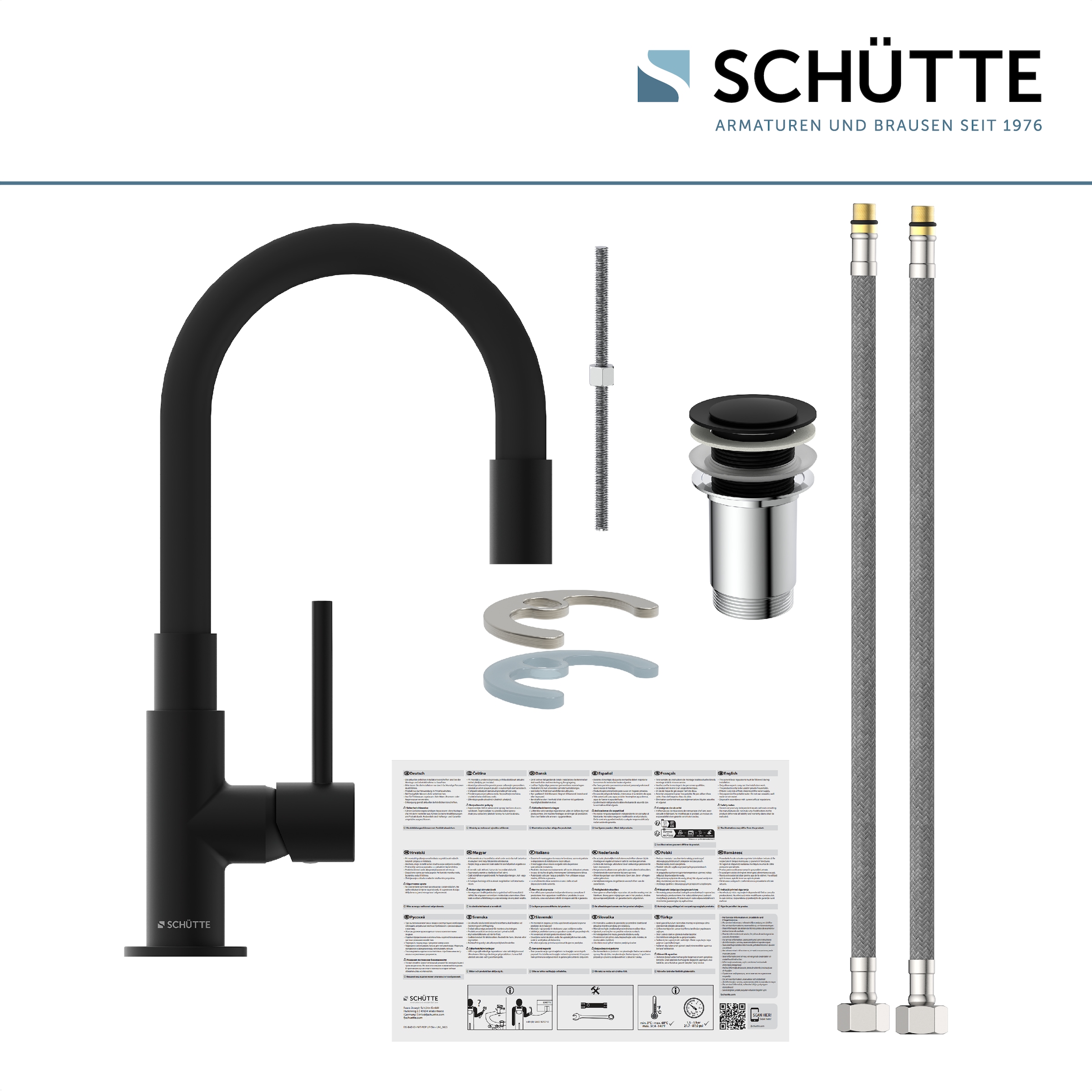 Schütte Waschtischarmatur »GLASGOW« Hochdruck Armatur Bad, 360° schwenkbarer Wasserhahn