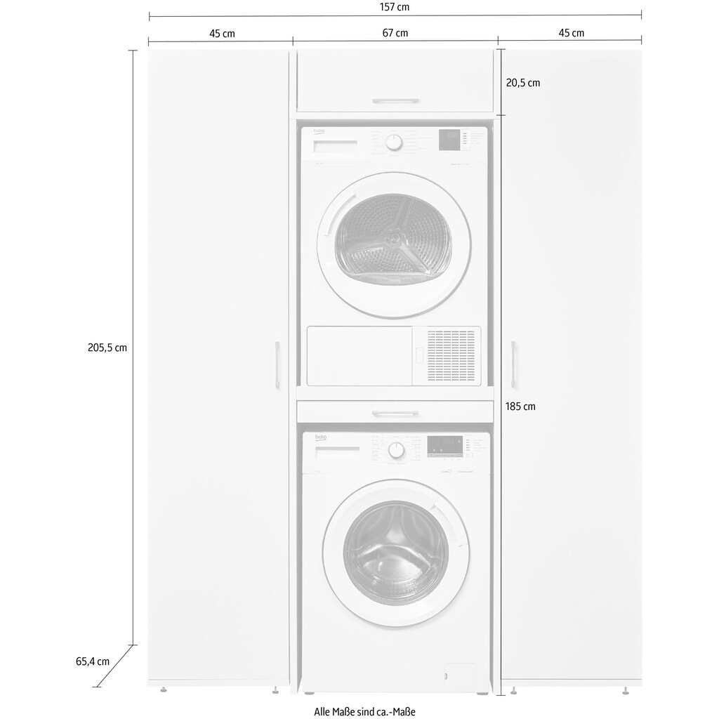 WASHTOWER Schrank-Set »4«, (4 St.)