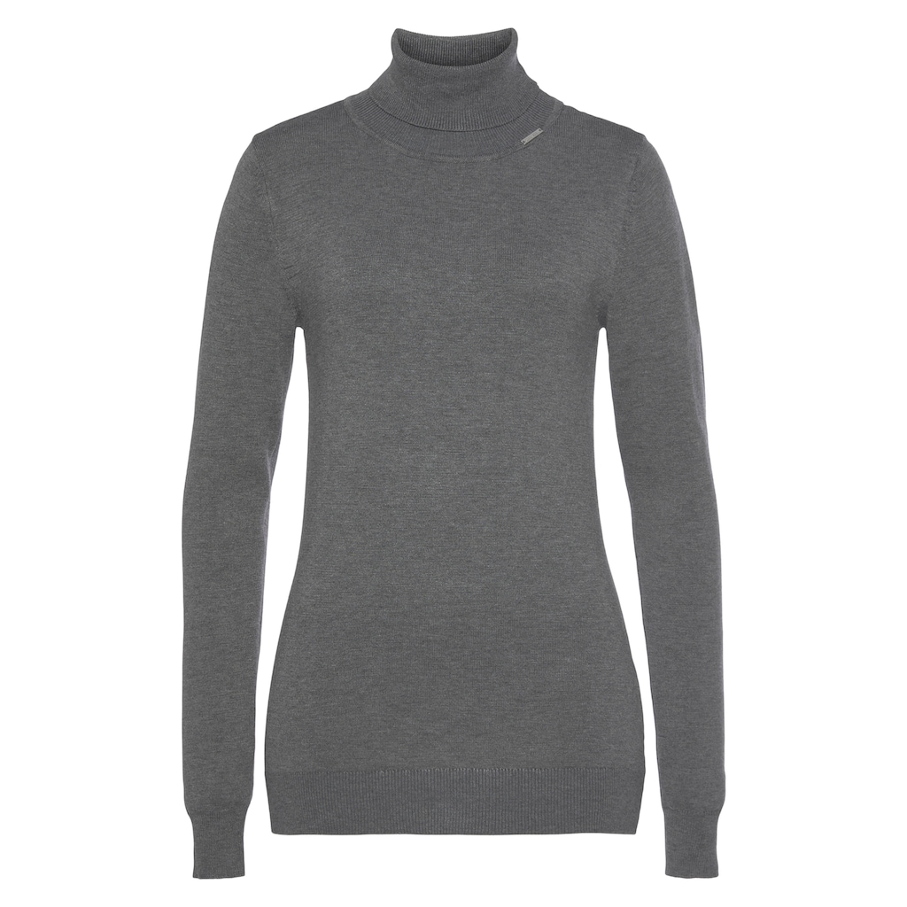 Bruno Banani Rollkragenpullover, mit Metalllogo-NEUE FARBEN