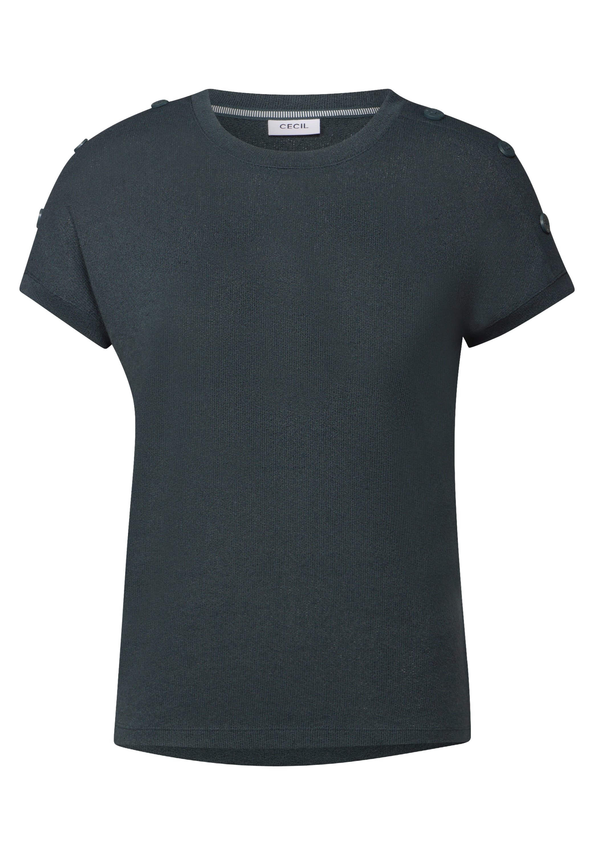 Cecil T-Shirt, in Struktur-Optik und mit Knopf-Details