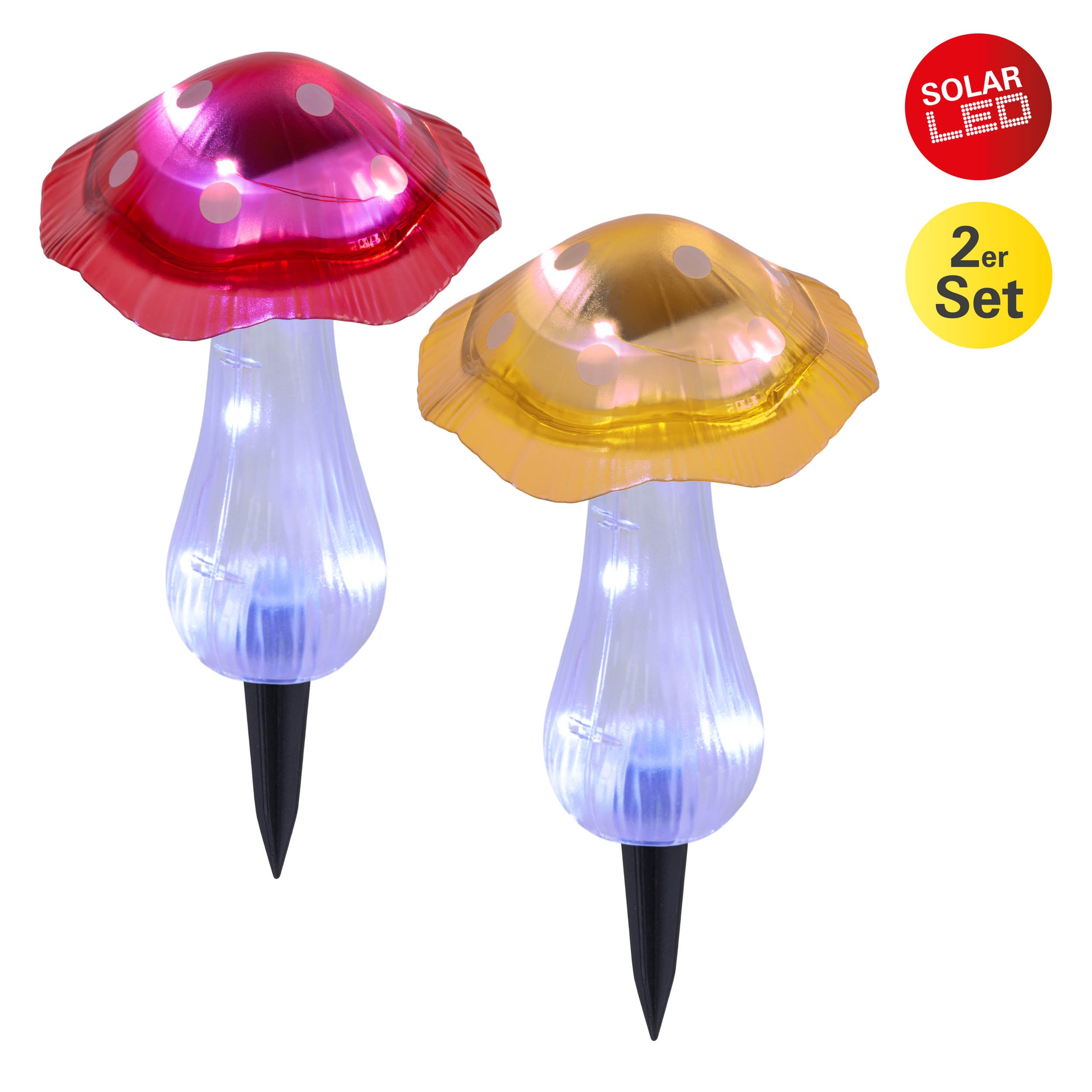 näve LED Solarleuchte "Mantar" LED-Modul 2 Stk. Kaltweiß 2er Set Dekoerdspi günstig online kaufen