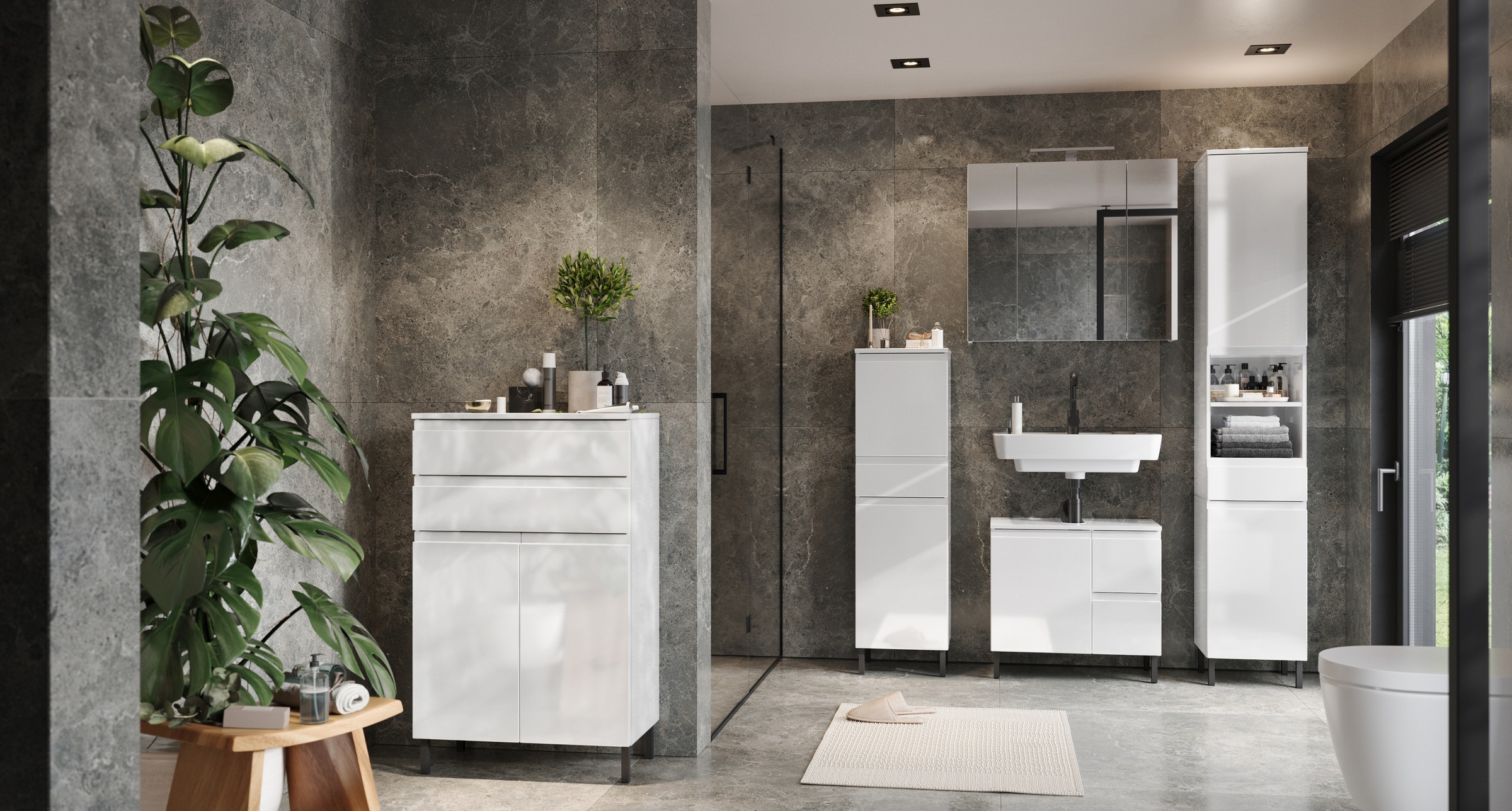 GERMANIA Badmöbel-Set "Scantic" 5 Stk. tlg. günstig online kaufen