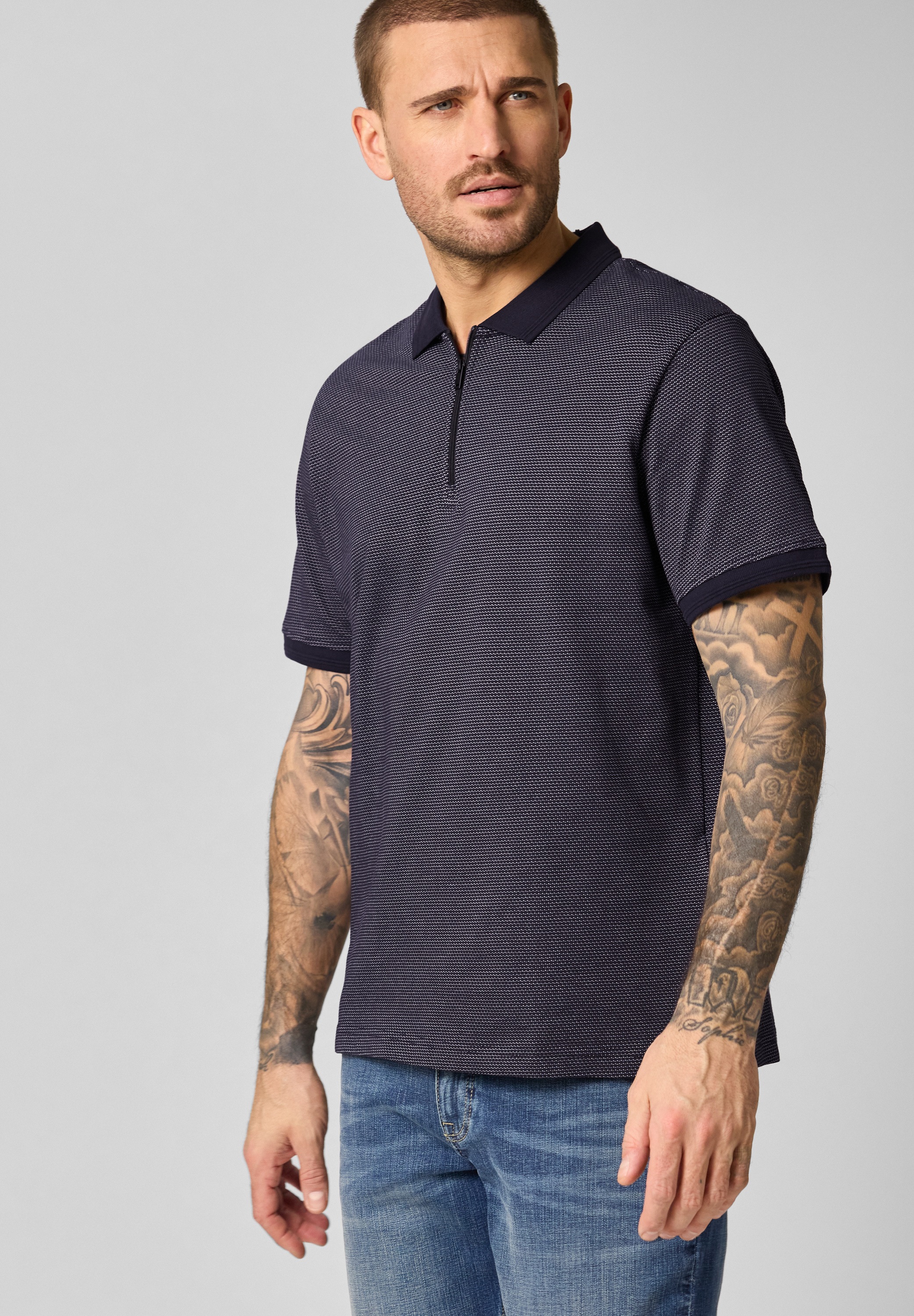 STREET ONE MEN Poloshirt im soften Baumwoll-Mix