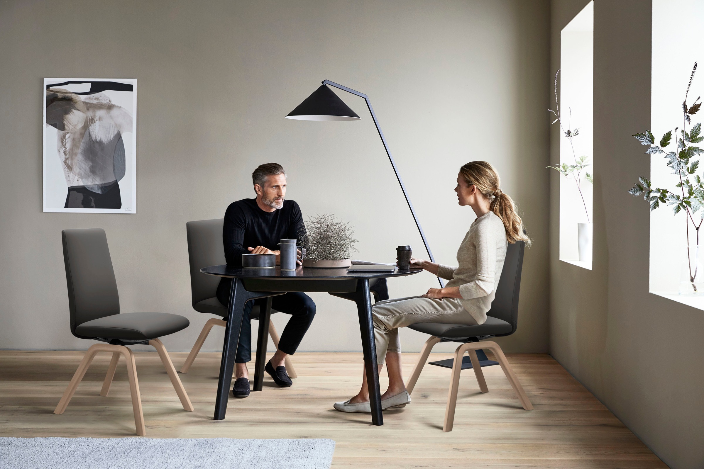 Stressless® Polsterstuhl »Laurel«, Leder PALOMA, Low Back, Größe L, mit schräggestellten Beinen in Eiche gekalkt