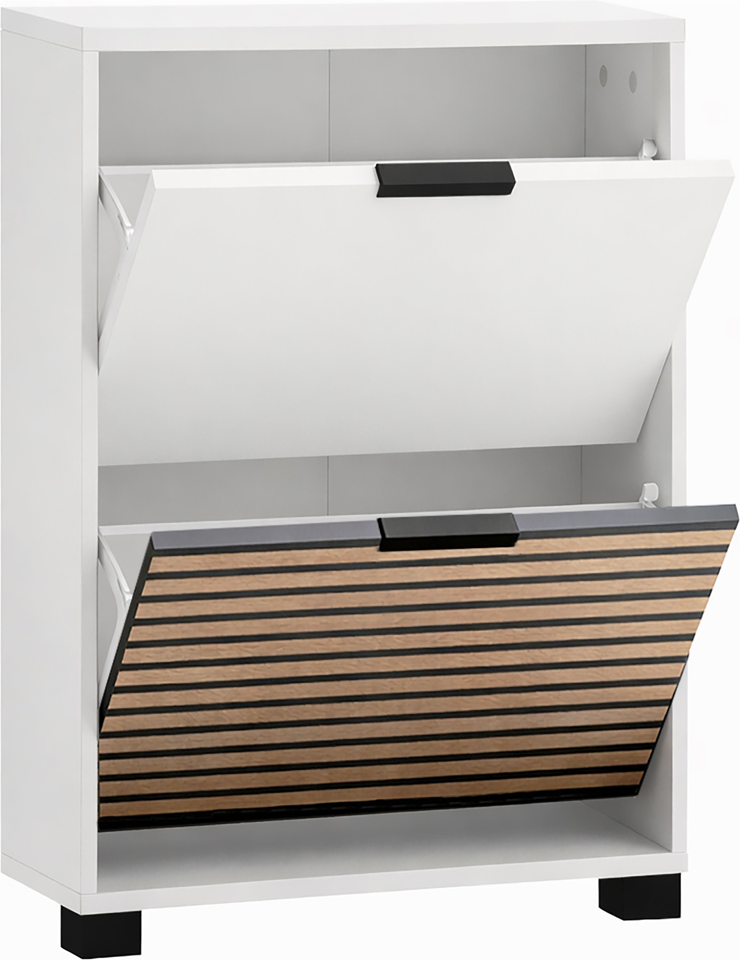 Schildmeyer Schuhschrank »LOFT, 2 Klappen, Breite 59,8 cm, akustik-optik, MADE IN GERMANY« 1 Stk. tlg. eine Klappe in Akustikplatten-Optik,  MADE IN GERMANY