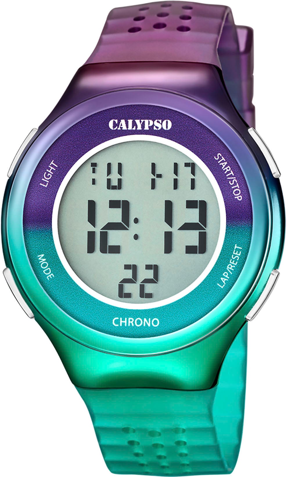 CALYPSO WATCHES Chronograph »Color Splash, K5841/2«, Armbanduhr, Quarzuhr, Damenuhr, Digitalanzeige, Datum, Stoppfunktion