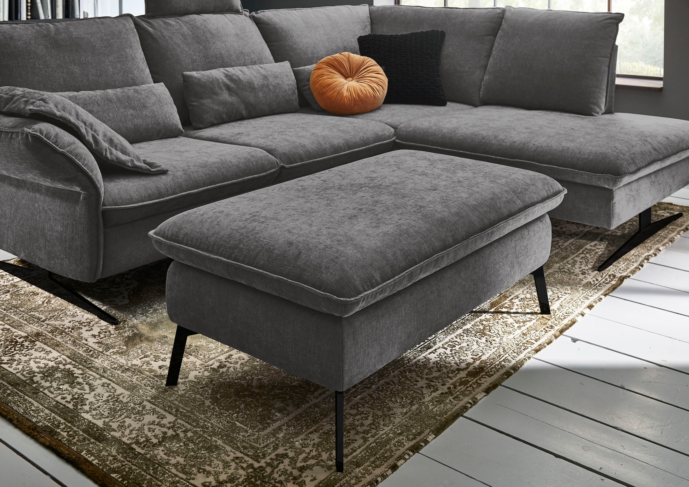 3C Carina Hockerbank »Haya«, passend zum "Haya" Ottomanen-Ecksofa, Bodenfreiheit 18 cm