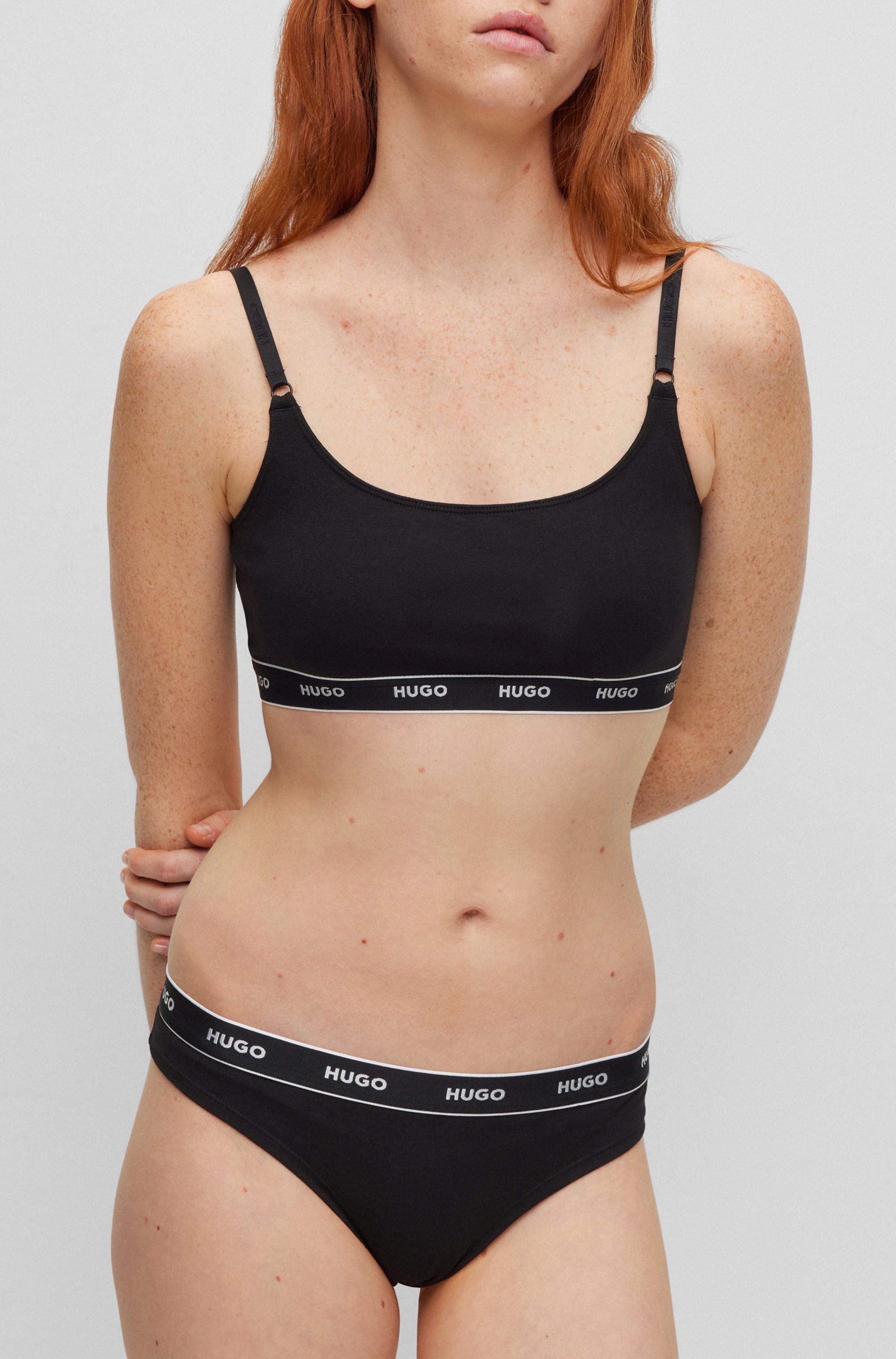 Thumbnail - HUGO Underwear String "TRIPLET THONG STRIPE" 3 Stk. tlg., mit HUGO Logo-Elastikbund