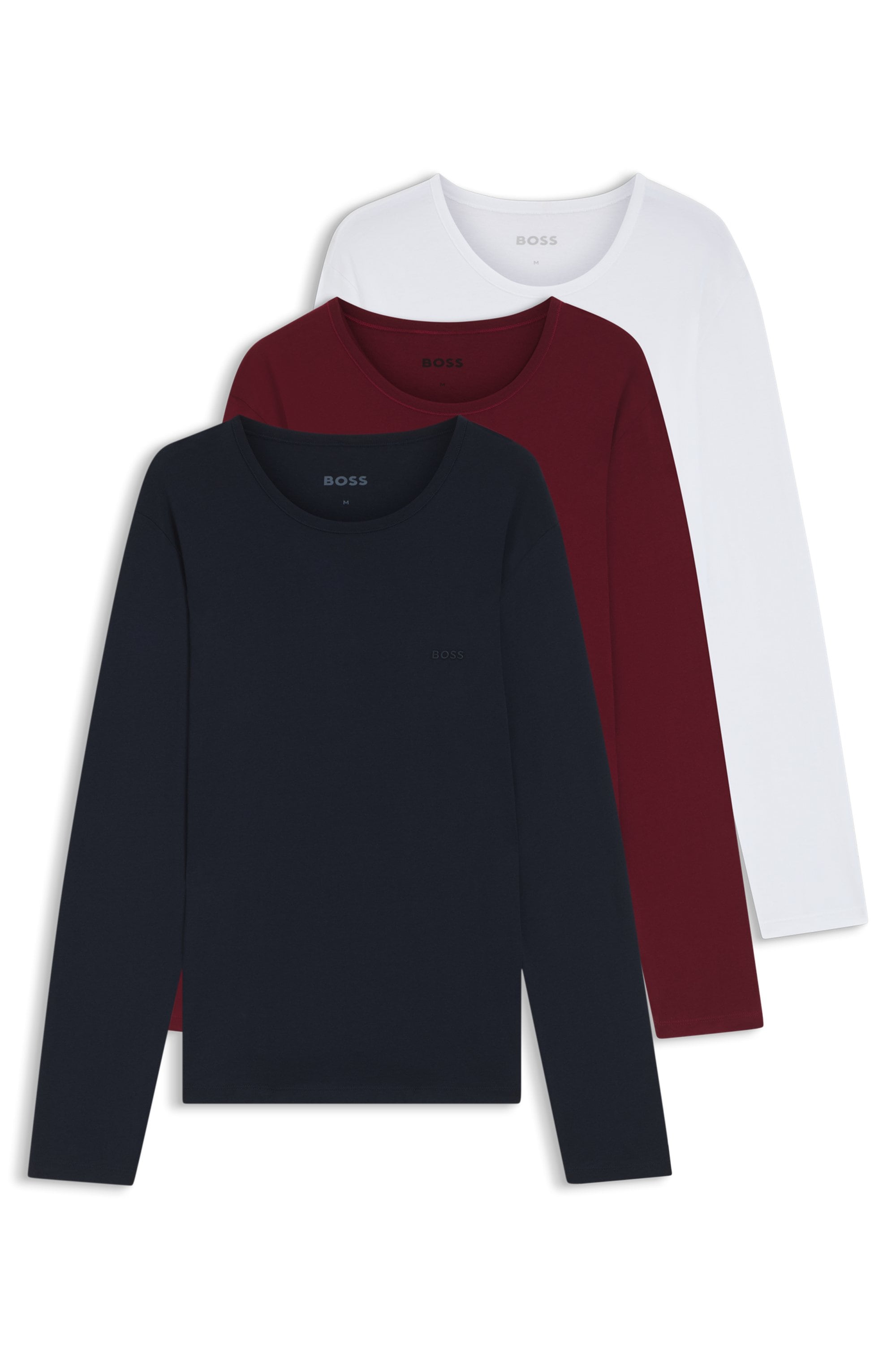 BOSS Langarmshirt "longsleeve-Shirt R-Neck Classic COTTON 3pcs/pack", (3 tl günstig online kaufen