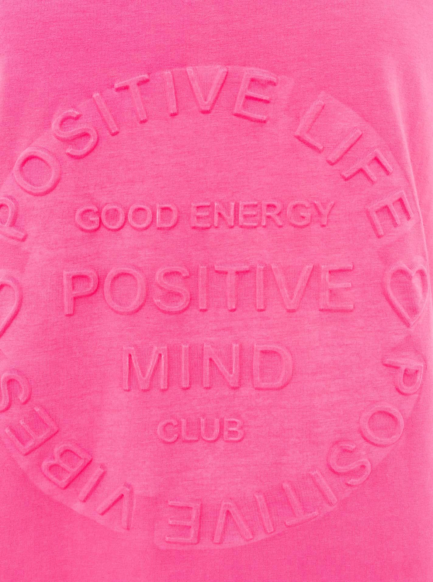 Zwillingsherz Kurzarmshirt »Oversizedshirt Stempeldruck "Positive Mind"«, mit V-Neck Ausschnitt und Stempeldruck, leicht oversized geschnitten