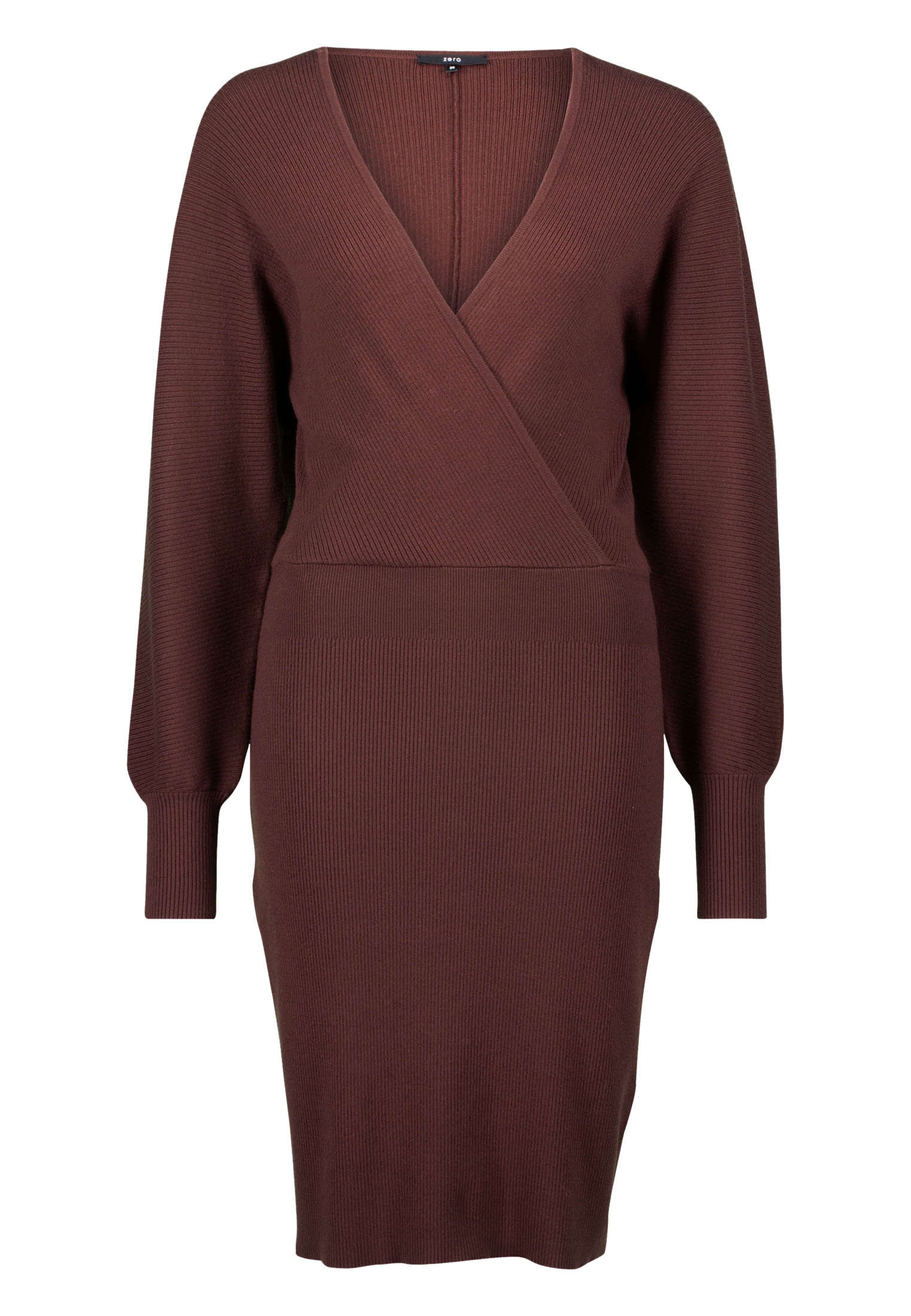 Zero Strickkleid »Damen Strickkleid mit Wickeloptik« Ohne Tasche Wickeldesign