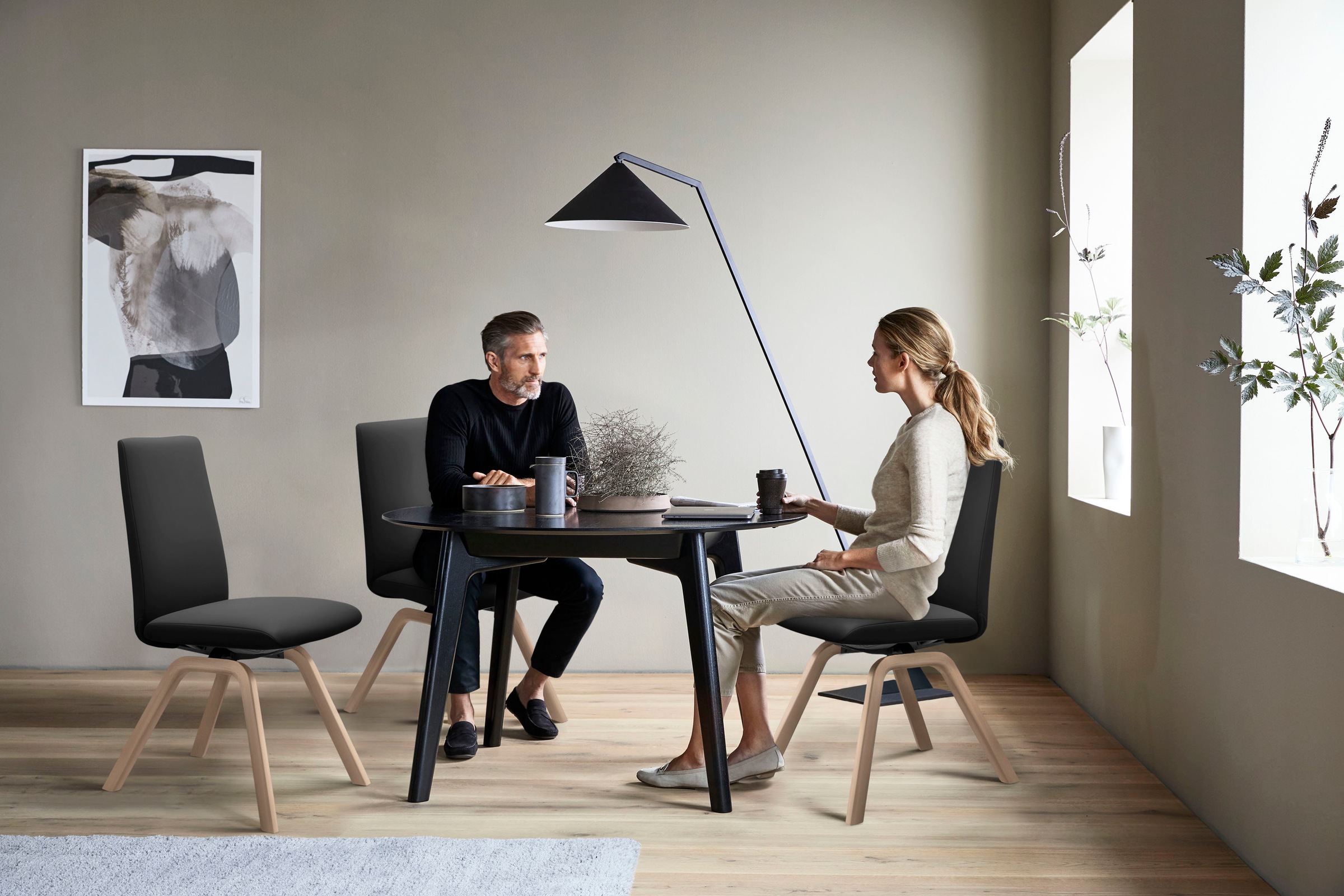 Stressless® Polsterstuhl »Laurel«, Leder PALOMA, Low Back, Größe L, mit schräggestellten Beinen in Eiche natur